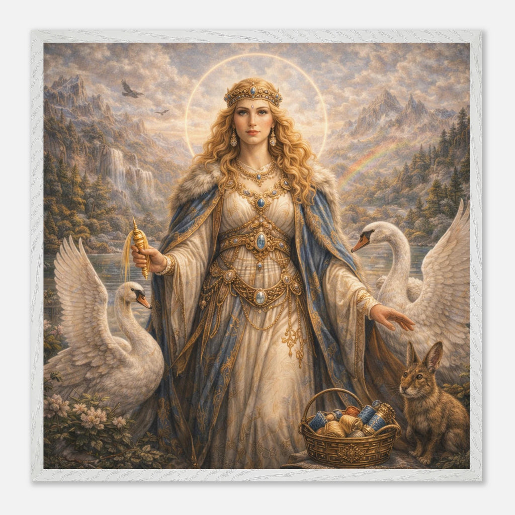 Frigg – Mythologie Fine Art Print mit Rahmen | babasan