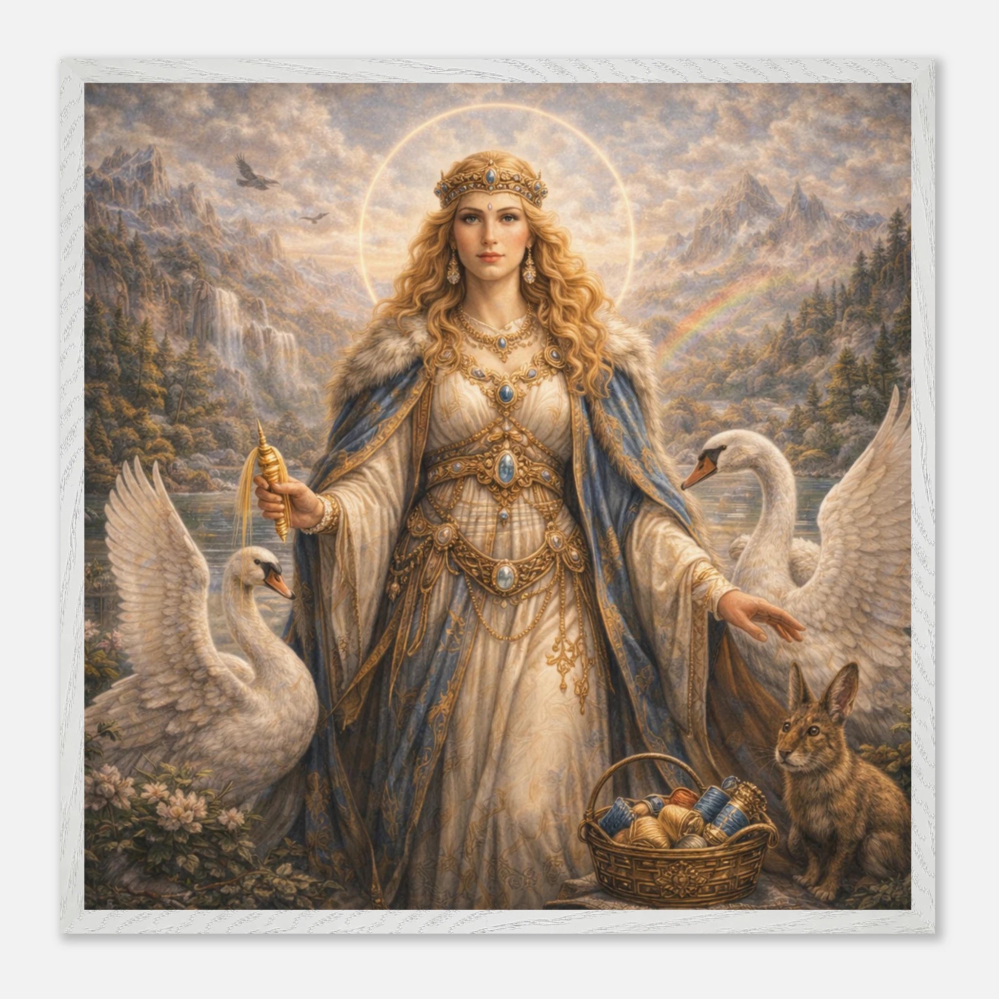 Frigg – Mythologie Fine Art Print mit Rahmen | babasan