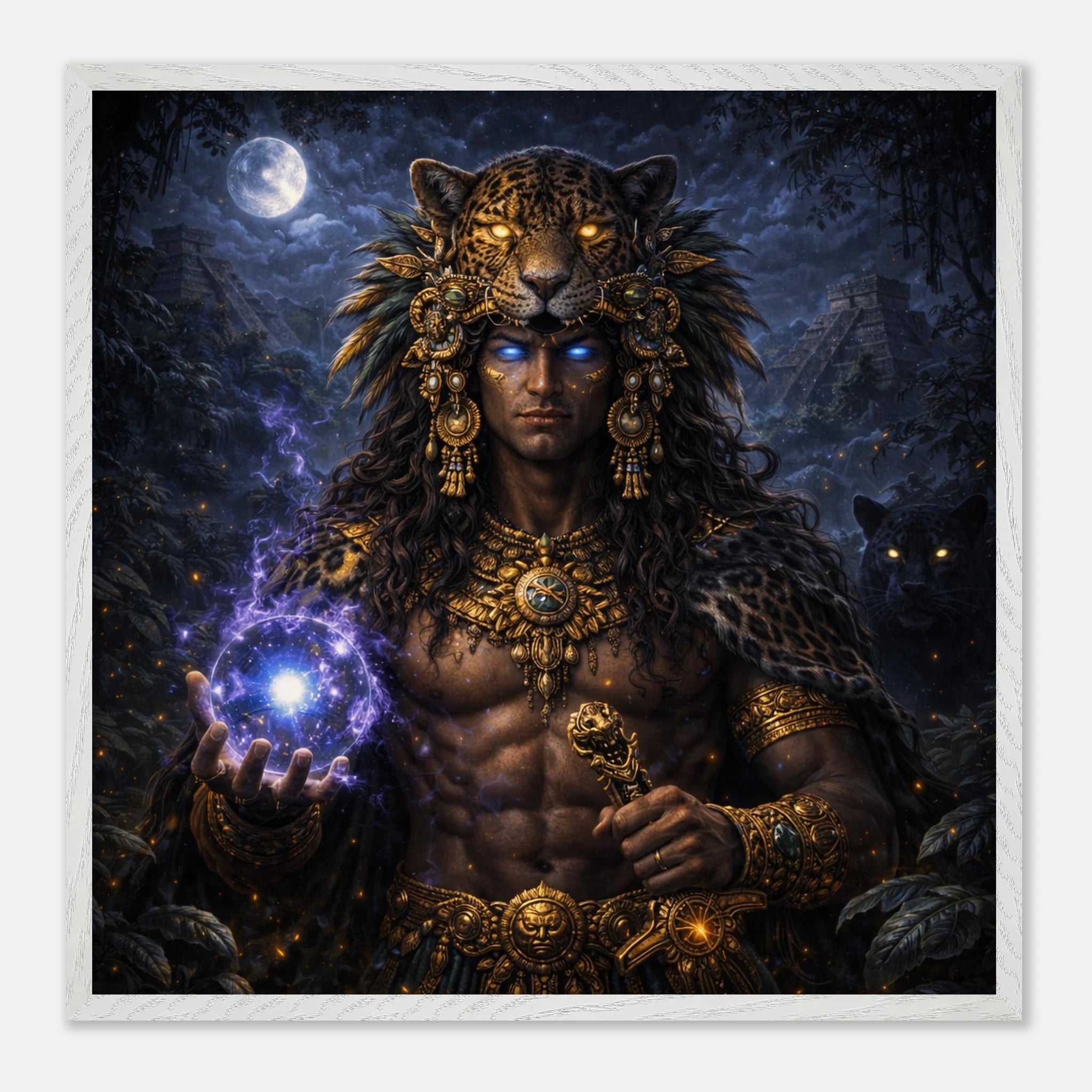 Xbalanque – Mythologie Fine Art Print mit Rahmen | babasan