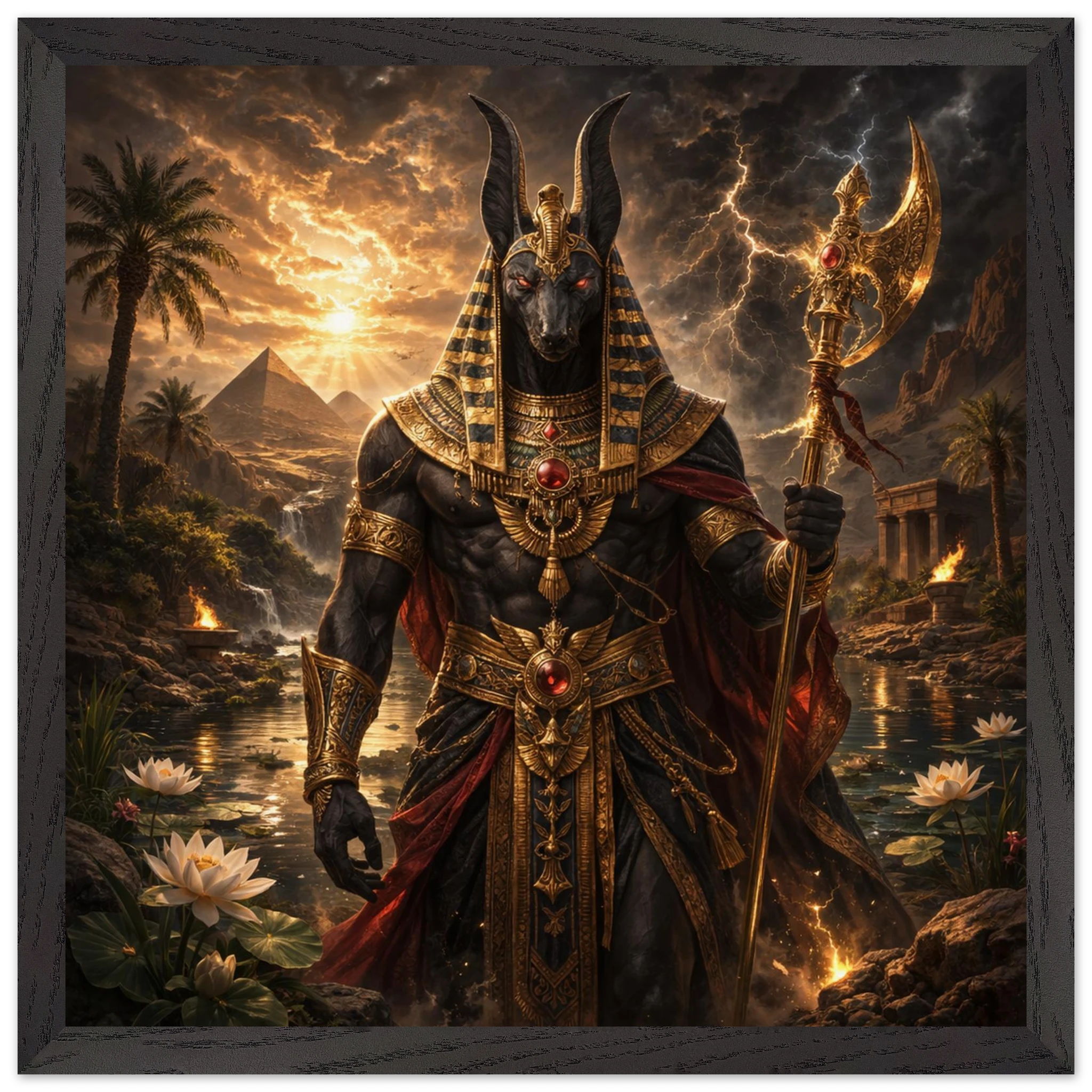 Seth – Mythologie Fine Art Print mit Rahmen | babasan