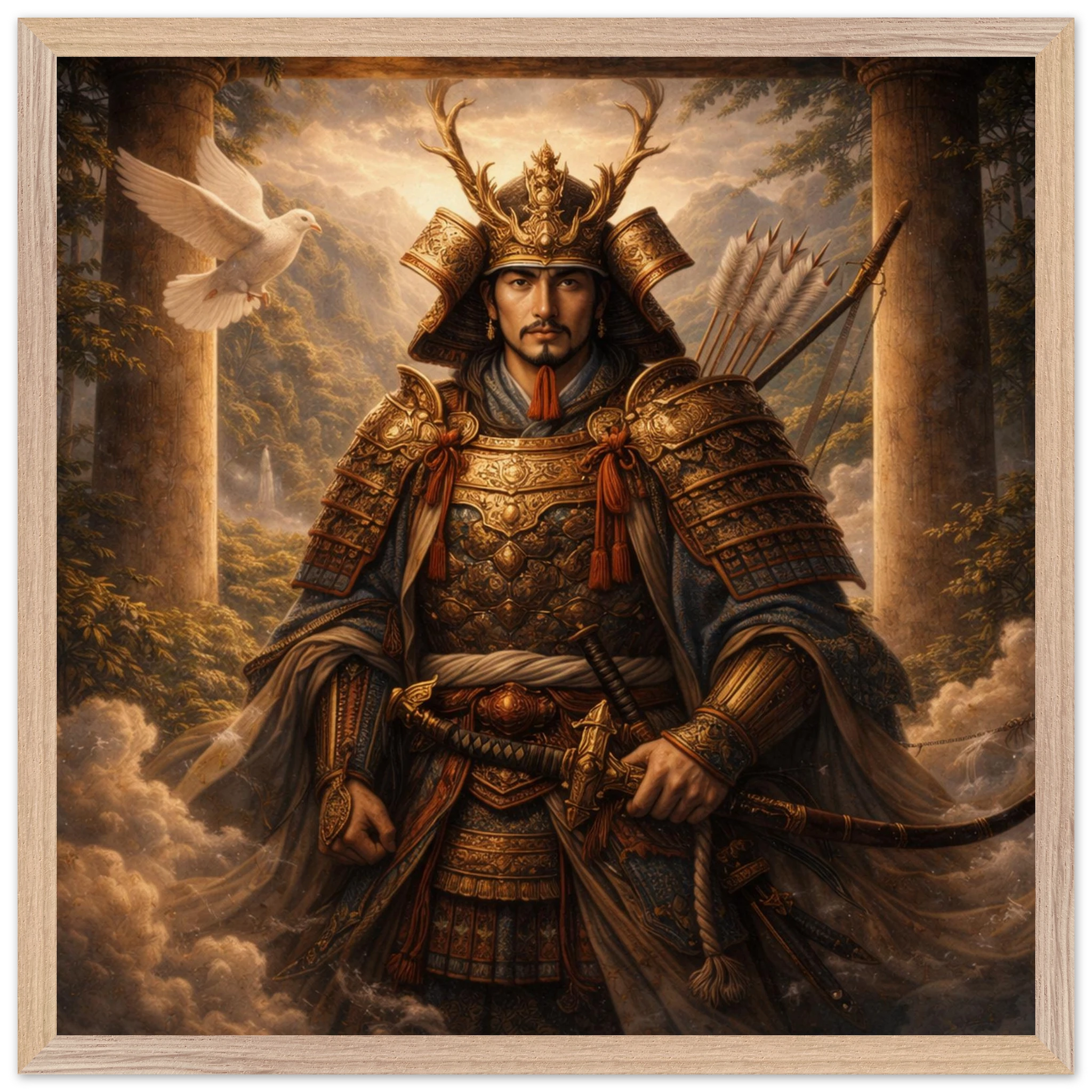 Hachiman – Mythologie Fine Art Print mit Rahmen | babasan