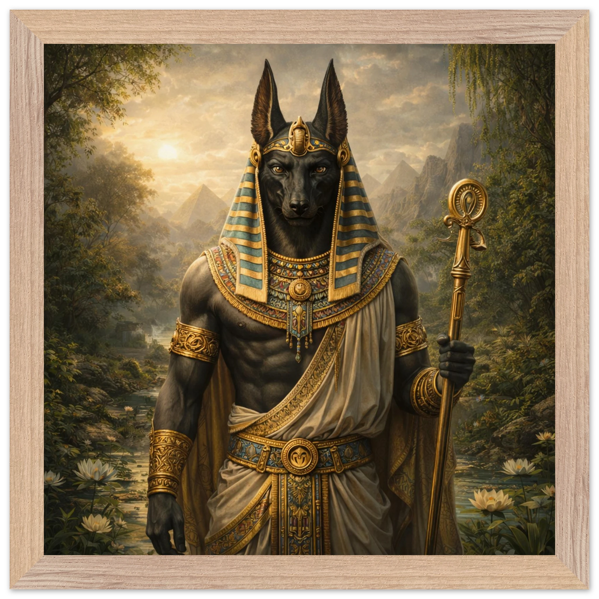 Anubis – Mythologie Fine Art Print mit Rahmen | babasan