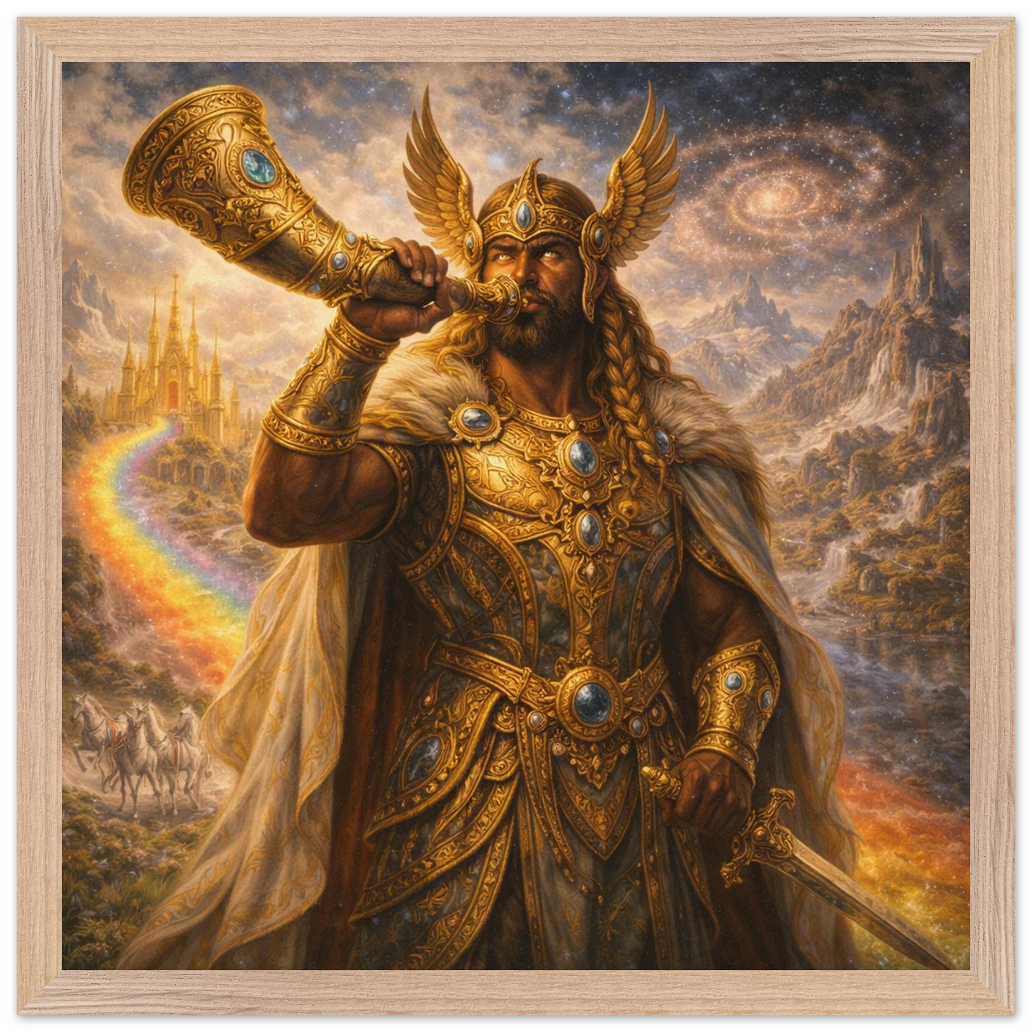 Heimdall – Mythologie Fine Art Print mit Rahmen | babasan