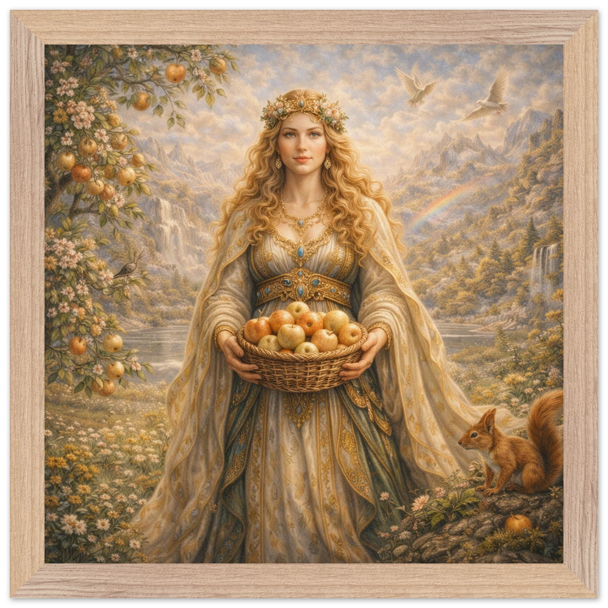 Idun – Mythologie Fine Art Print mit Rahmen | babasan