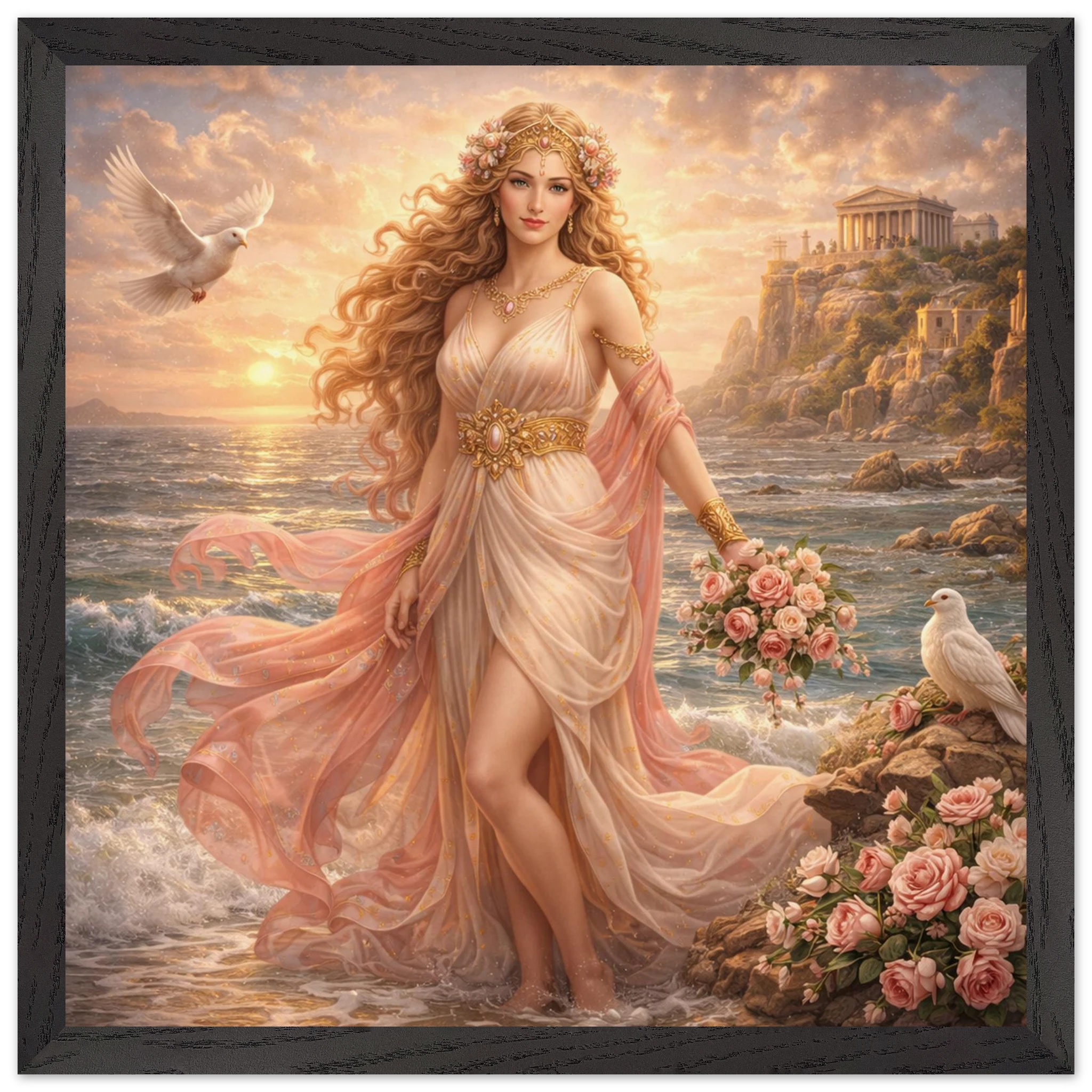 Aphrodite – Mythologie Fine Art Print mit Rahmen | babasan