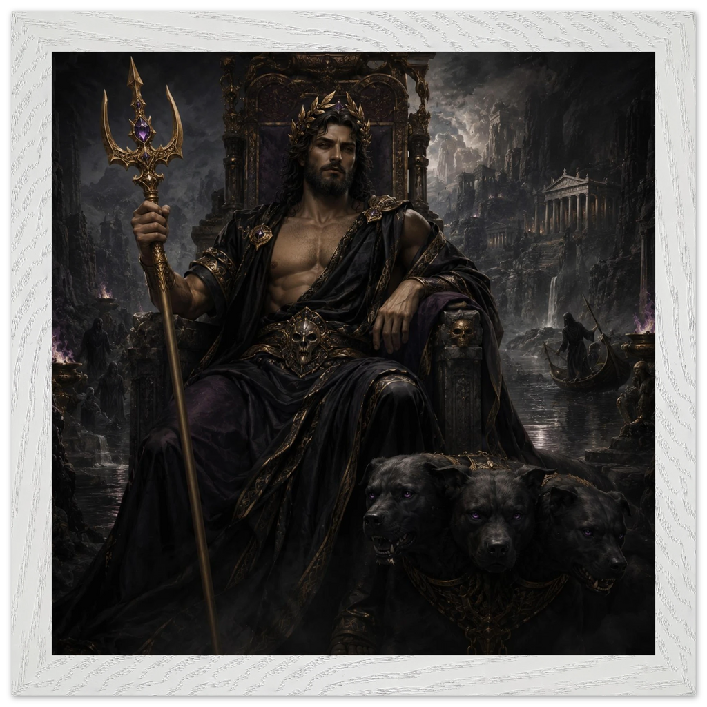 Hades – Mythologie Fine Art Print mit Rahmen | babasan