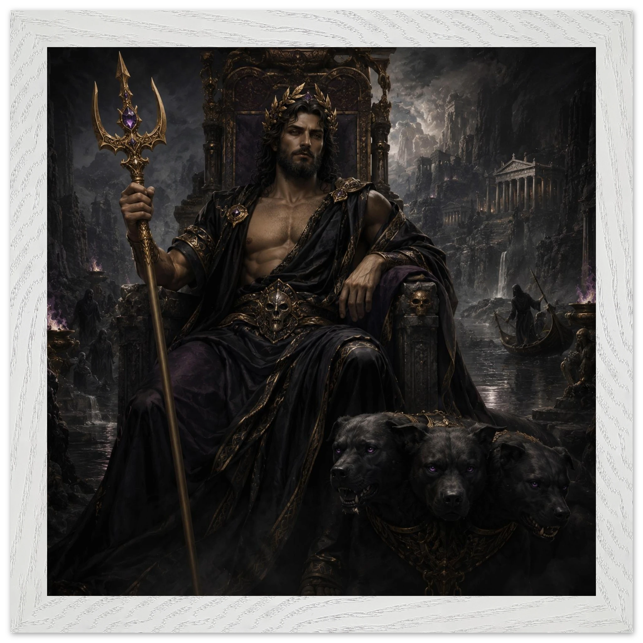 Hades – Mythologie Fine Art Print mit Rahmen | babasan