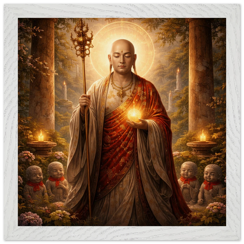 Jizō – Mythologie Fine Art Print mit Rahmen | babasan