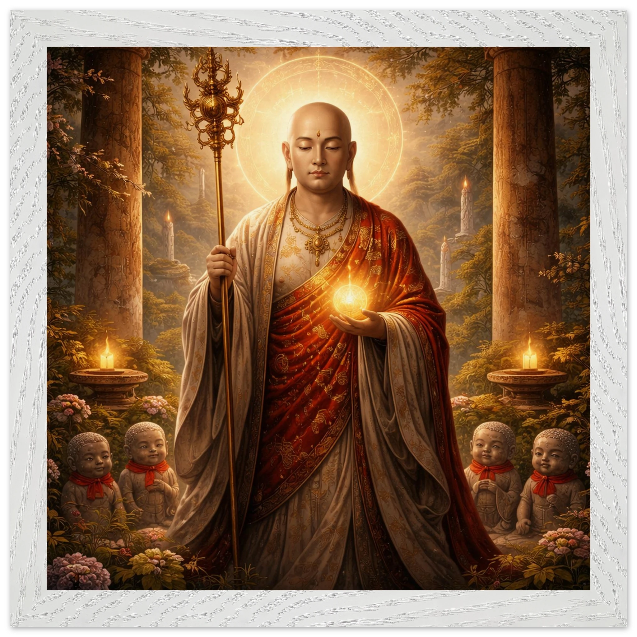 Jizō – Mythologie Fine Art Print mit Rahmen | babasan
