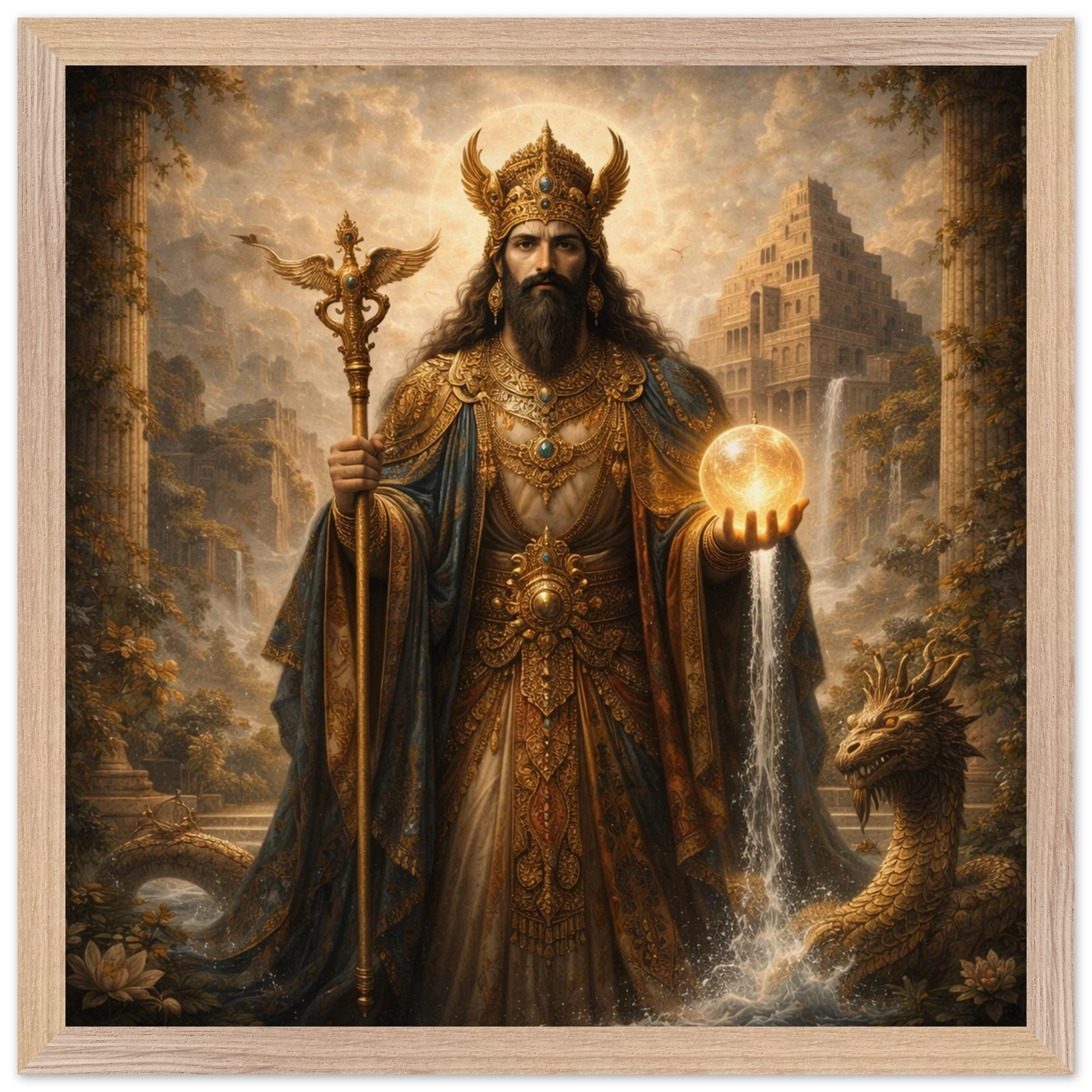 Marduk – Mythologie Fine Art Print mit Rahmen | babasan
