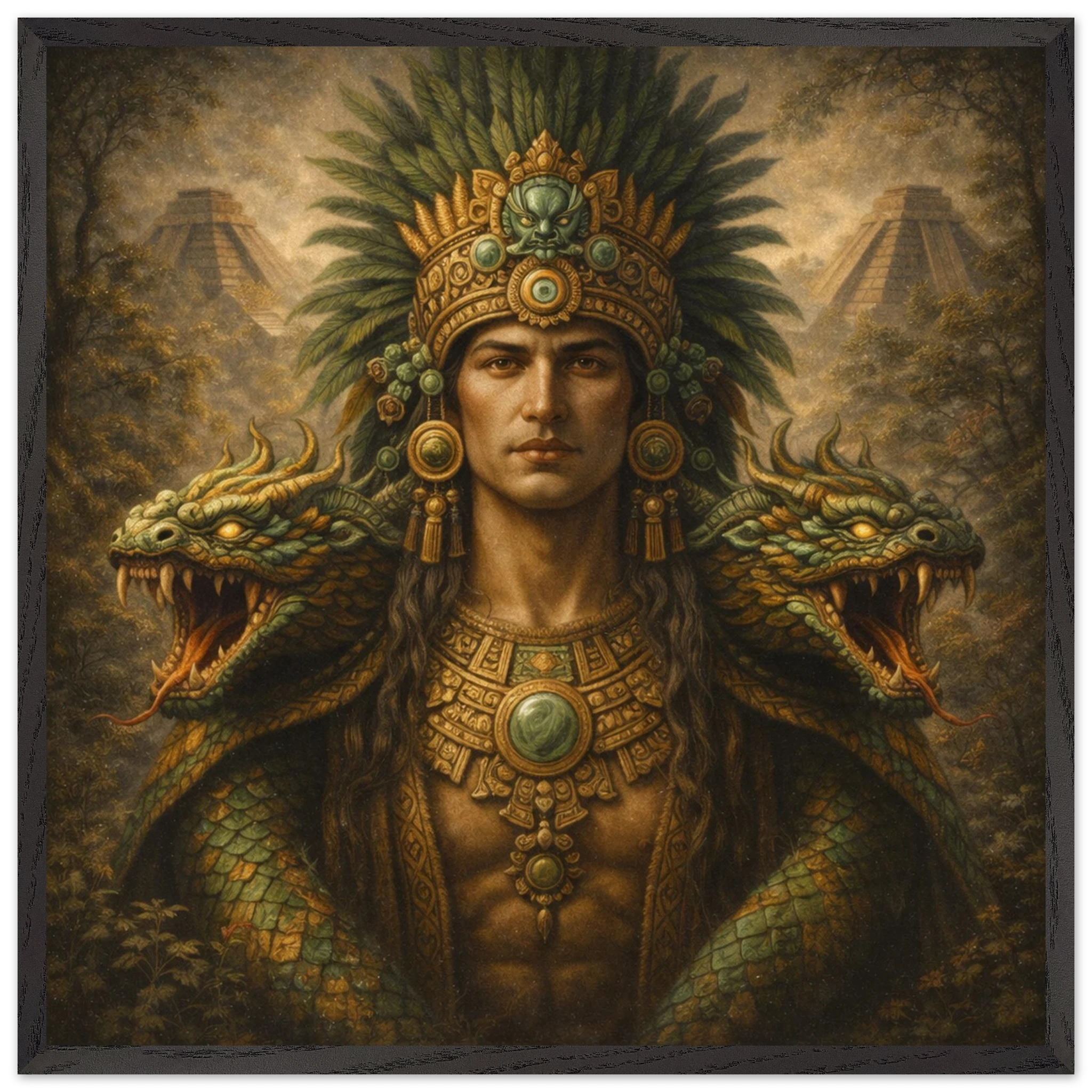Kukulkan – Mythologie Fine Art Print mit Rahmen | babasan