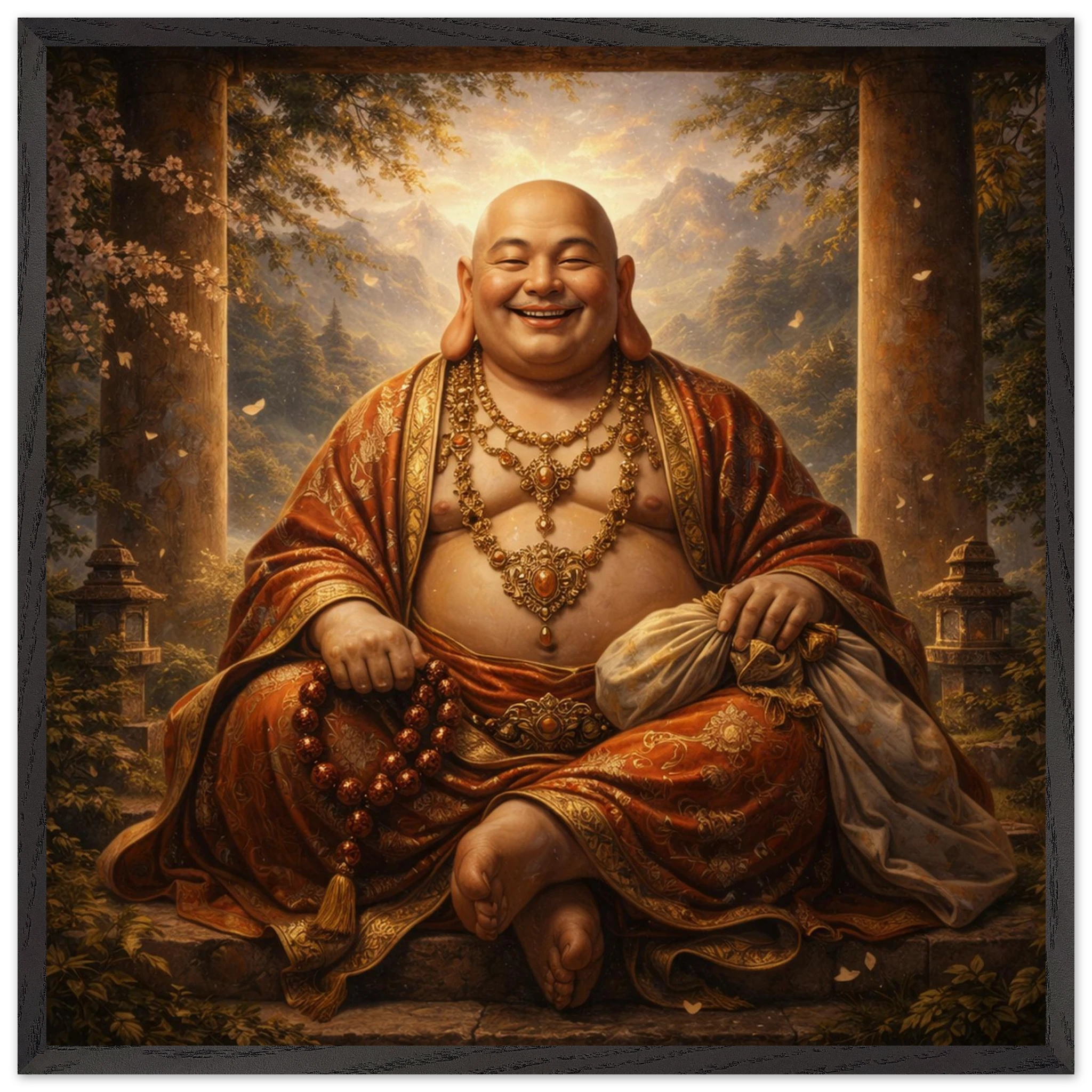 Hotei – Mythologie Fine Art Print mit Rahmen | babasan