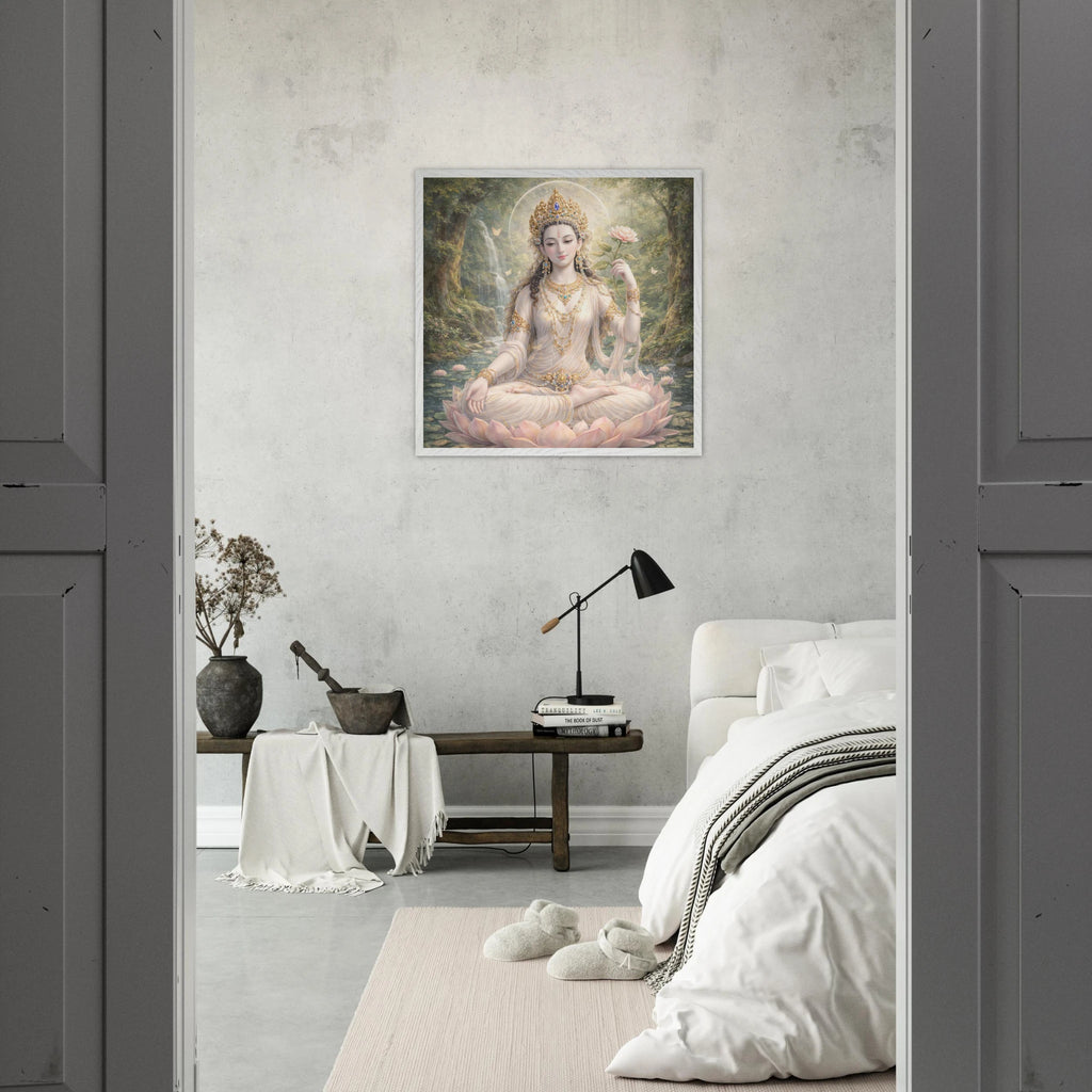 Weisse Tara – Mythologie Fine Art Print mit Rahmen | babasan