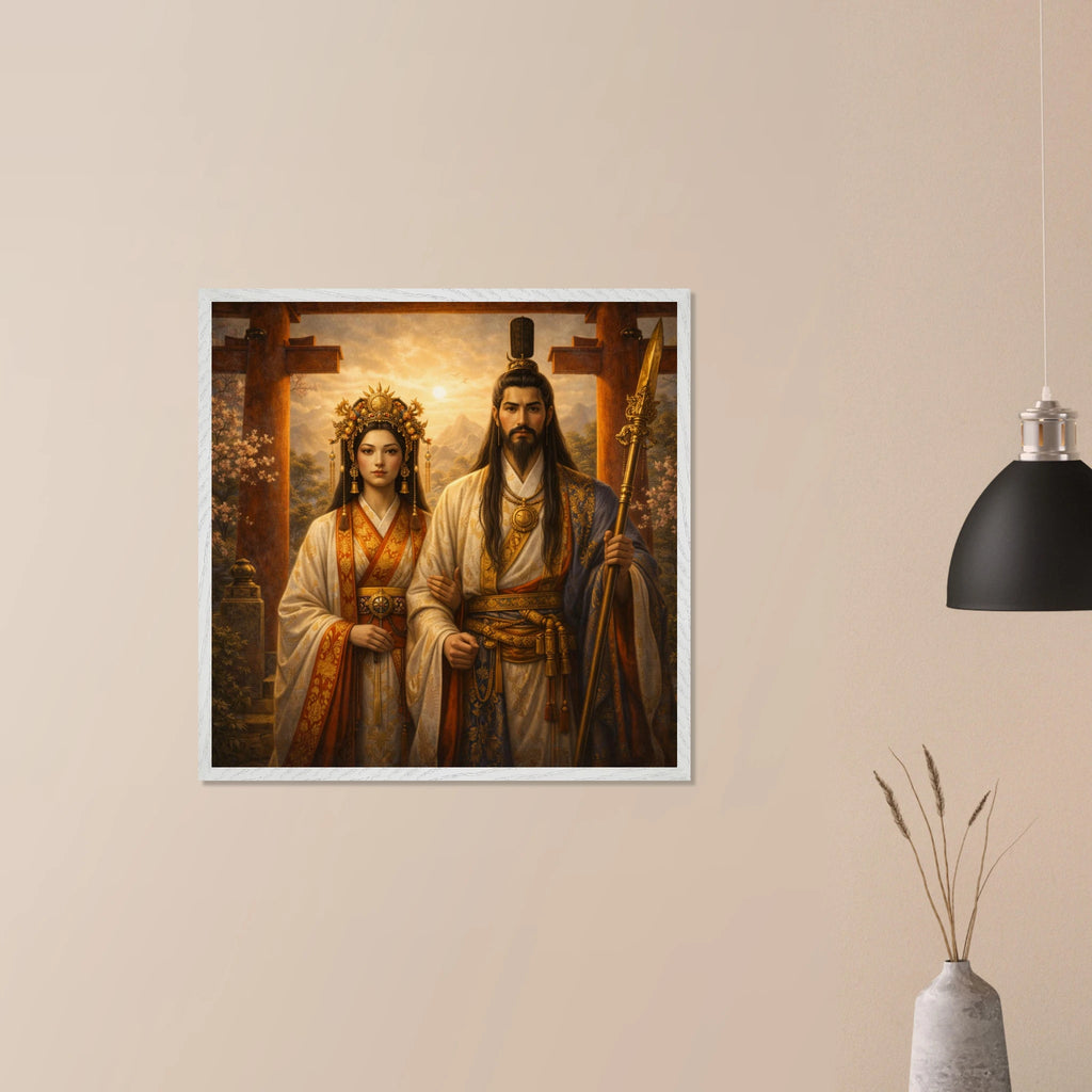 Izanagi Izanami – Mythologie Fine Art Print mit Rahmen | babasan