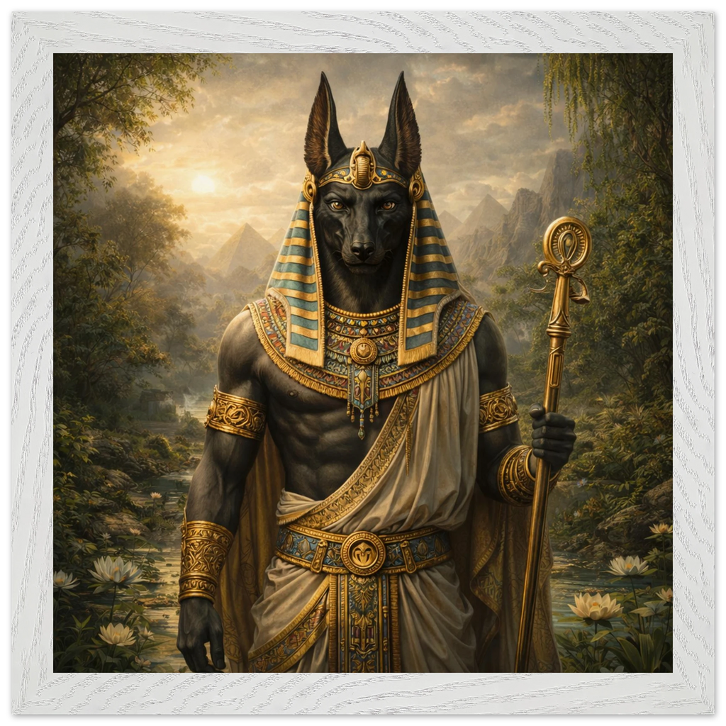 Anubis – Mythologie Fine Art Print mit Rahmen | babasan