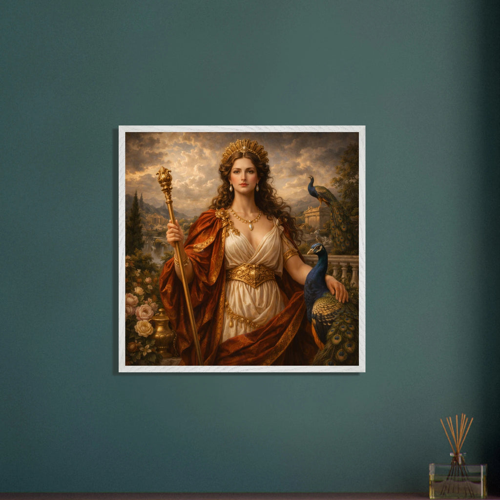 Juno – Mythologie Fine Art Print mit Rahmen | babasan