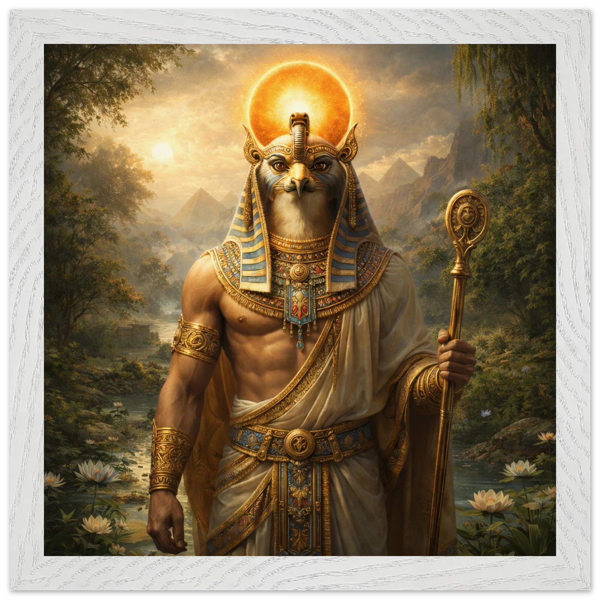 Ra – Mythologie Fine Art Print mit Rahmen | babasan