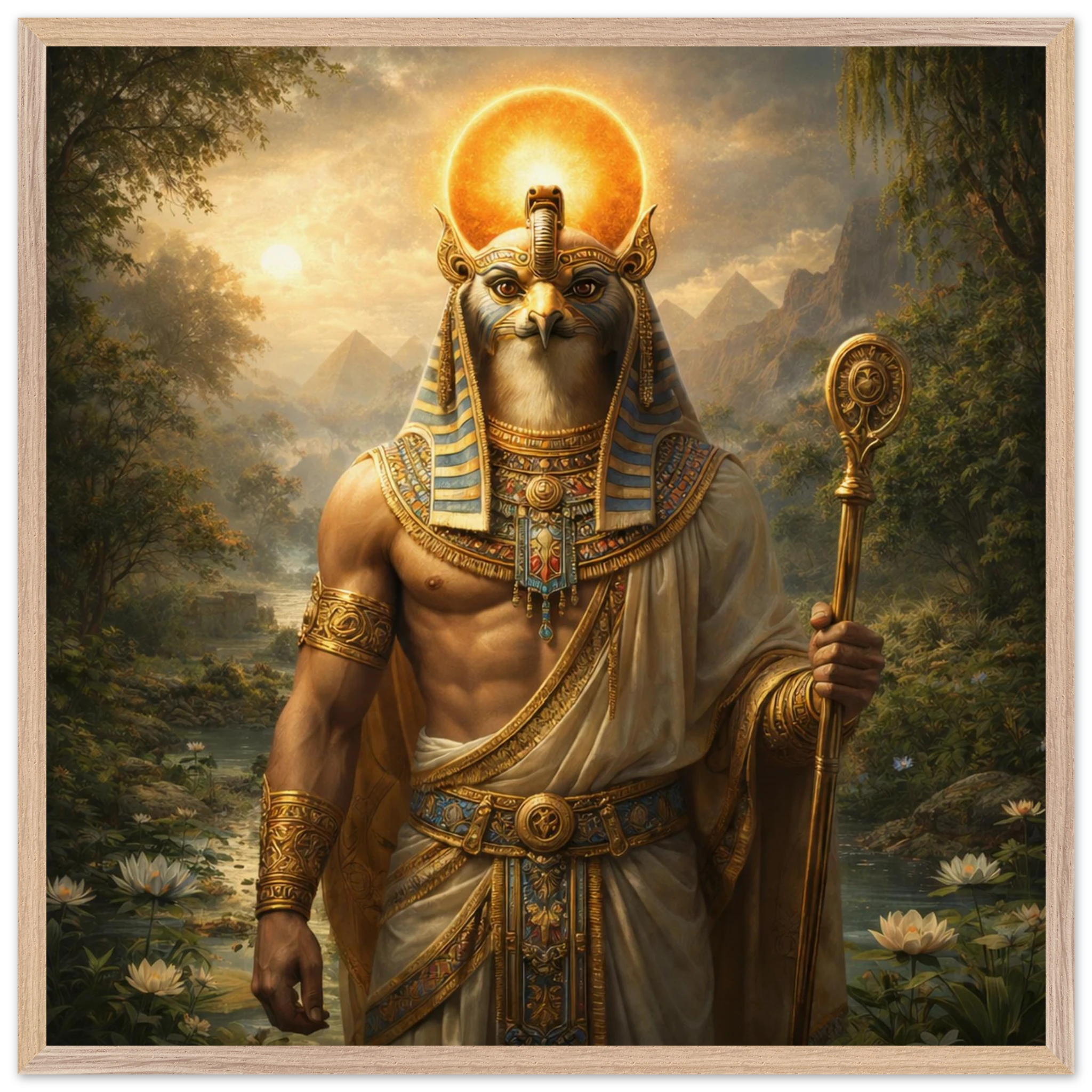 Ra – Mythologie Fine Art Print mit Rahmen | babasan