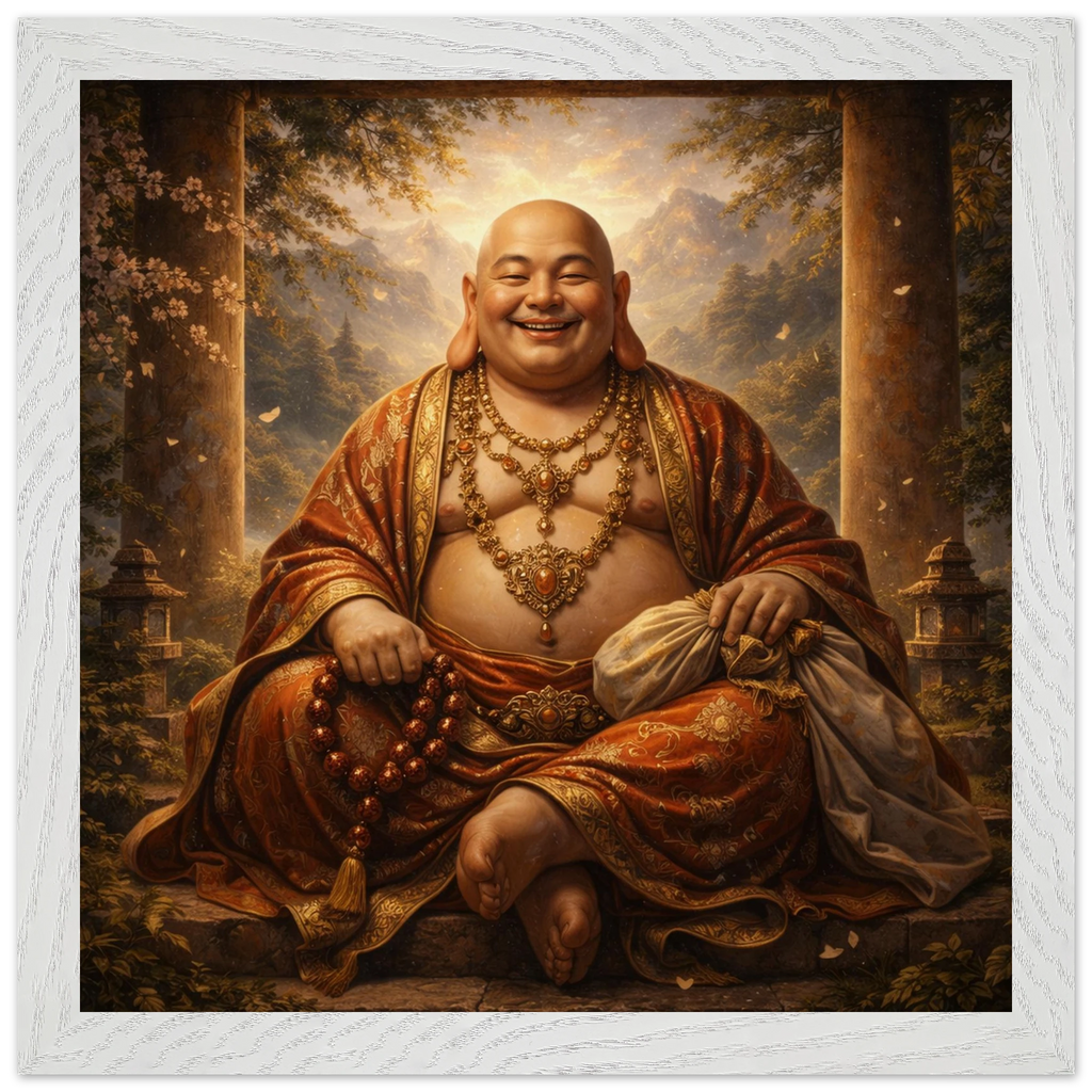Hotei – Mythologie Fine Art Print mit Rahmen | babasan