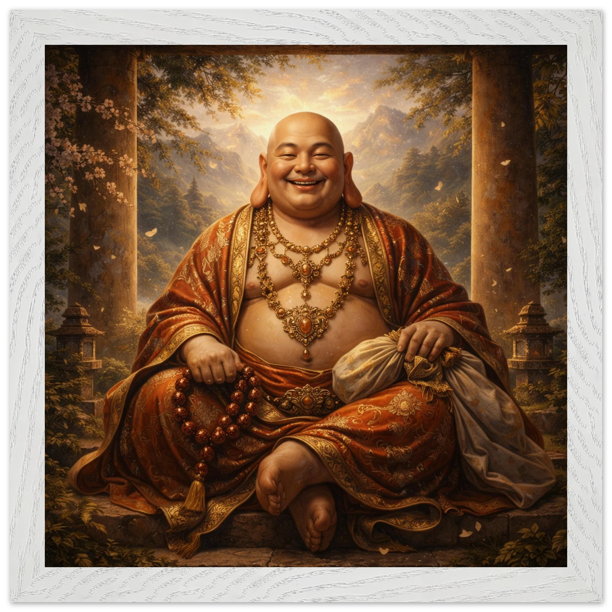 Hotei – Mythologie Fine Art Print mit Rahmen | babasan