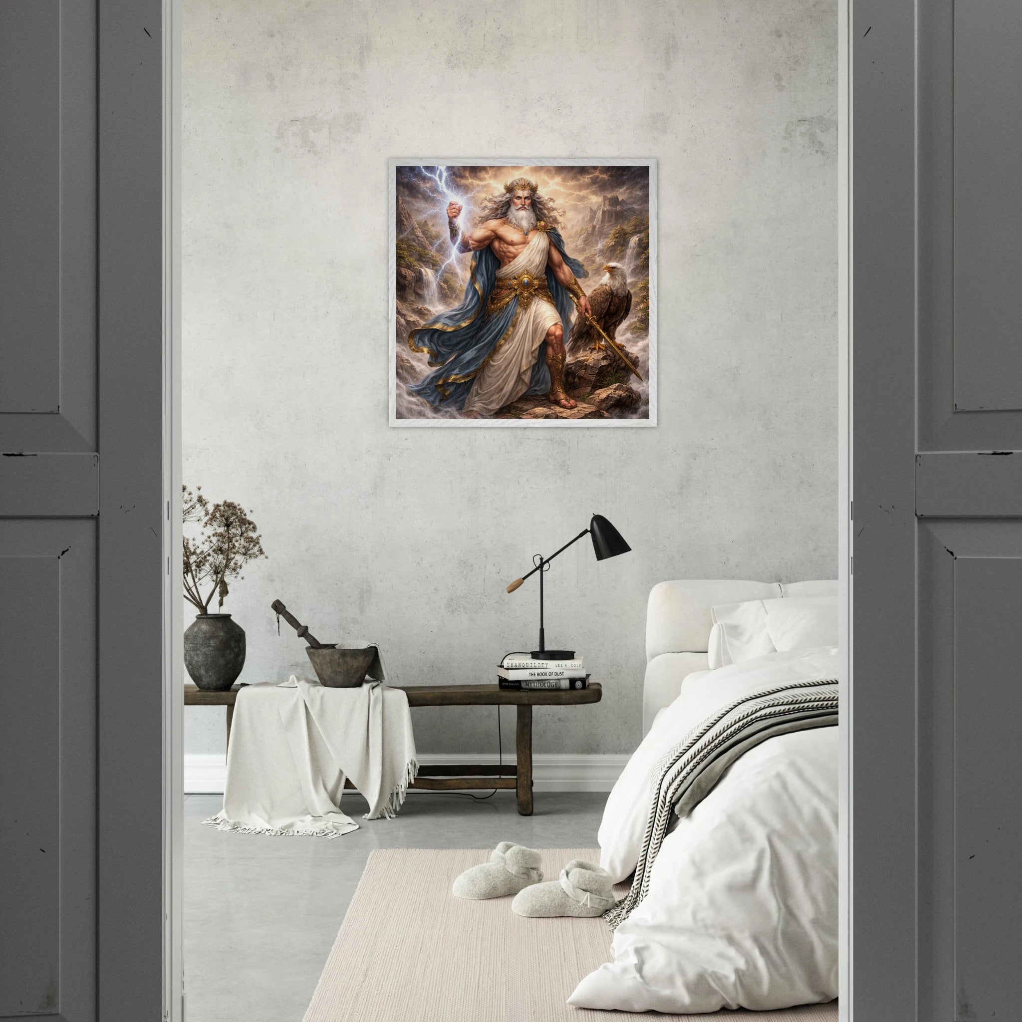 Zeus – Mythologie Fine Art Print mit Rahmen | babasan