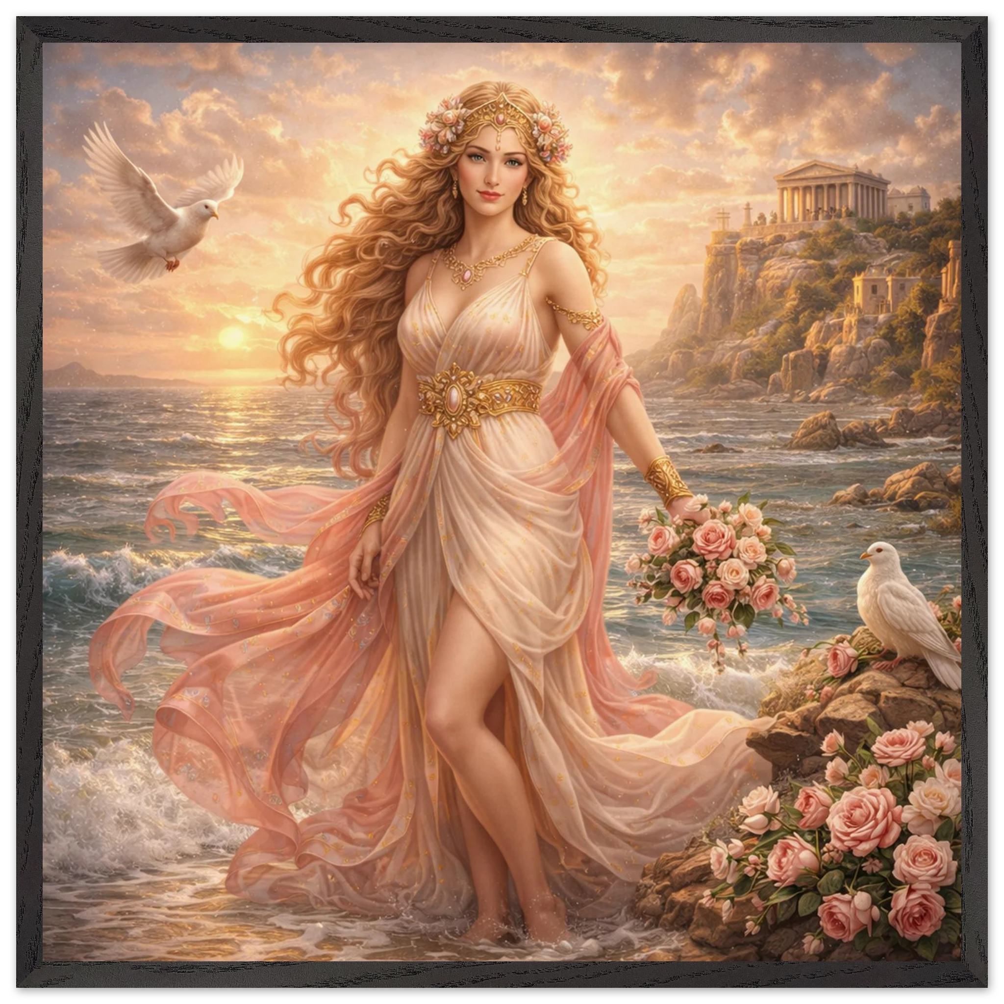 Aphrodite – Mythologie Fine Art Print mit Rahmen | babasan