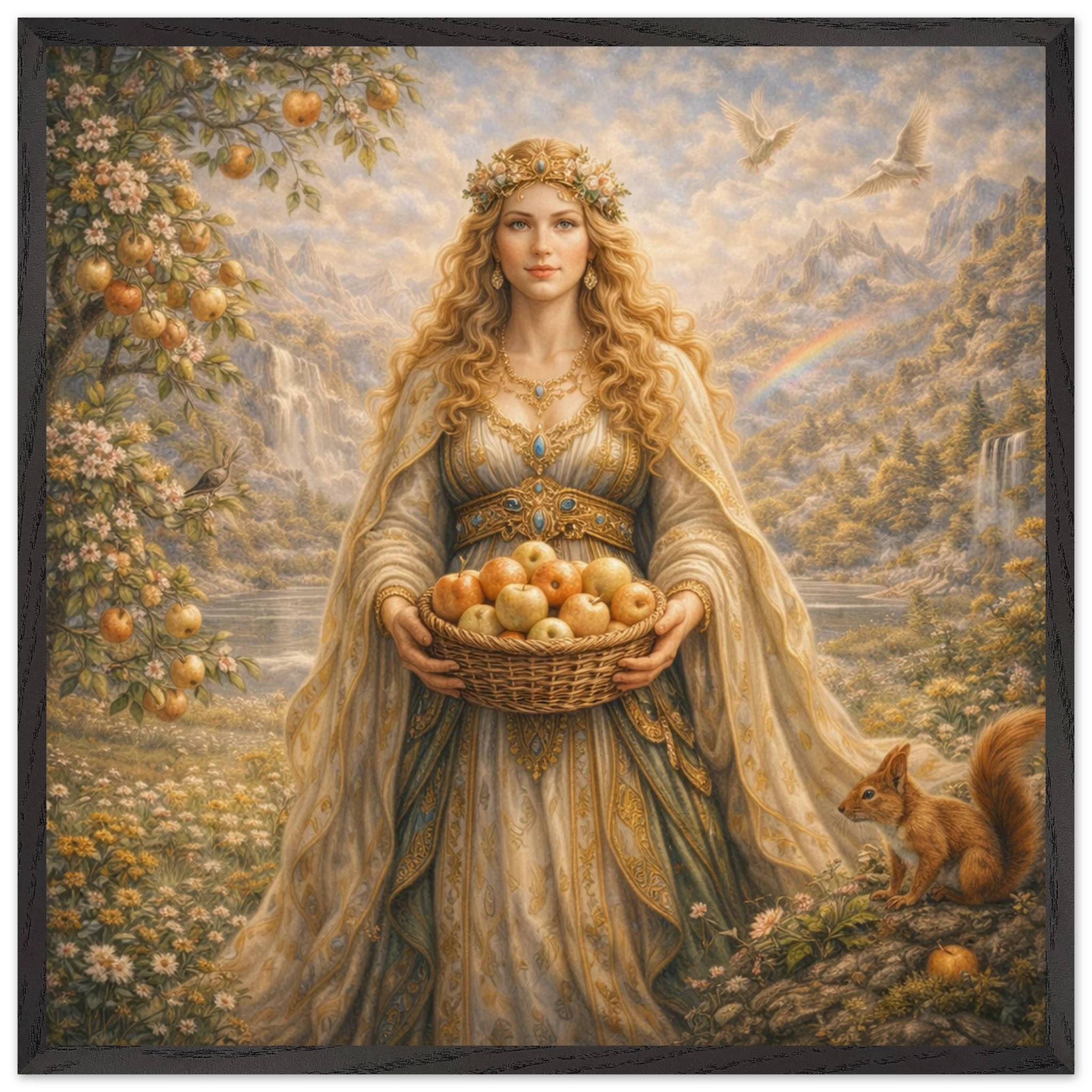 Idun – Mythologie Fine Art Print mit Rahmen | babasan