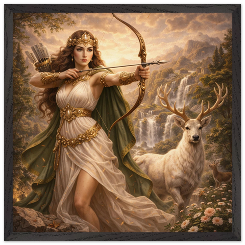 Artemis – Mythologie Fine Art Print mit Rahmen | babasan