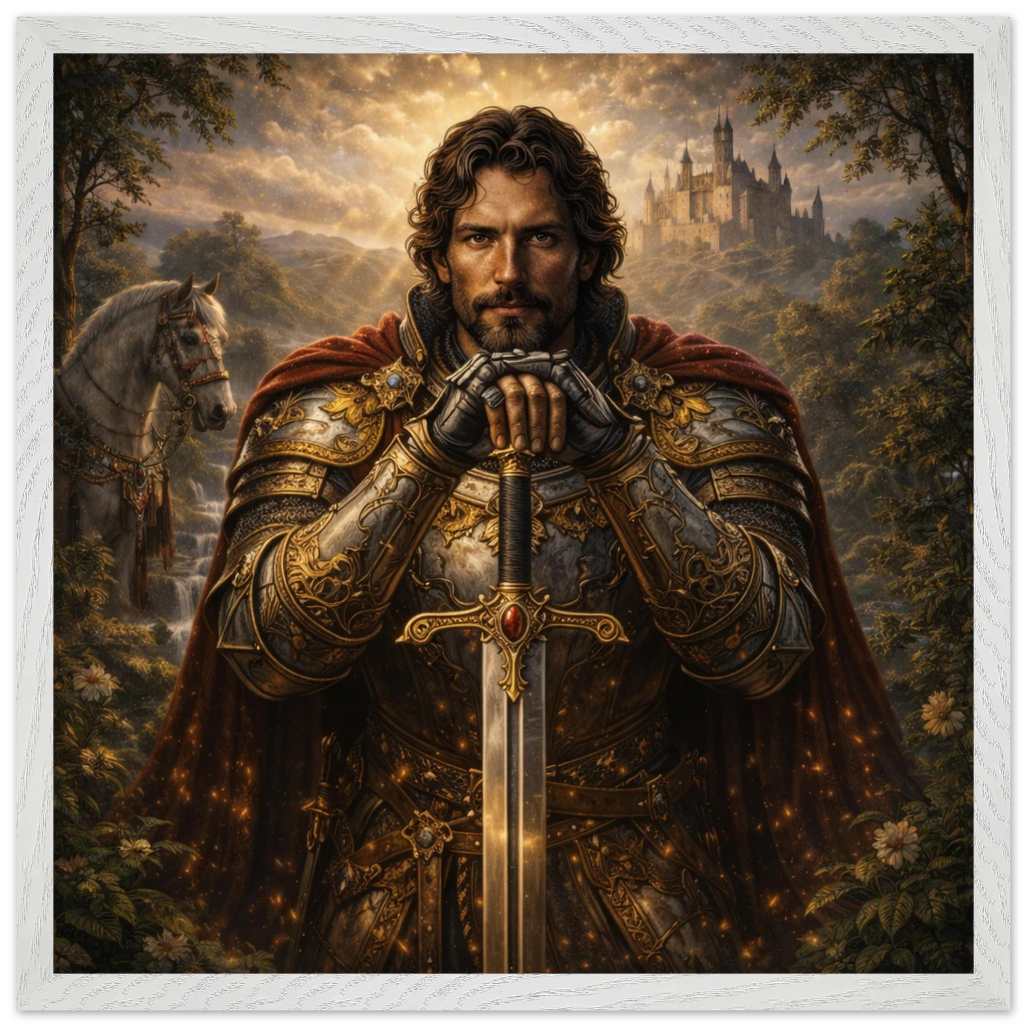 Lancelot – Mythologie Fine Art Print mit Rahmen | babasan