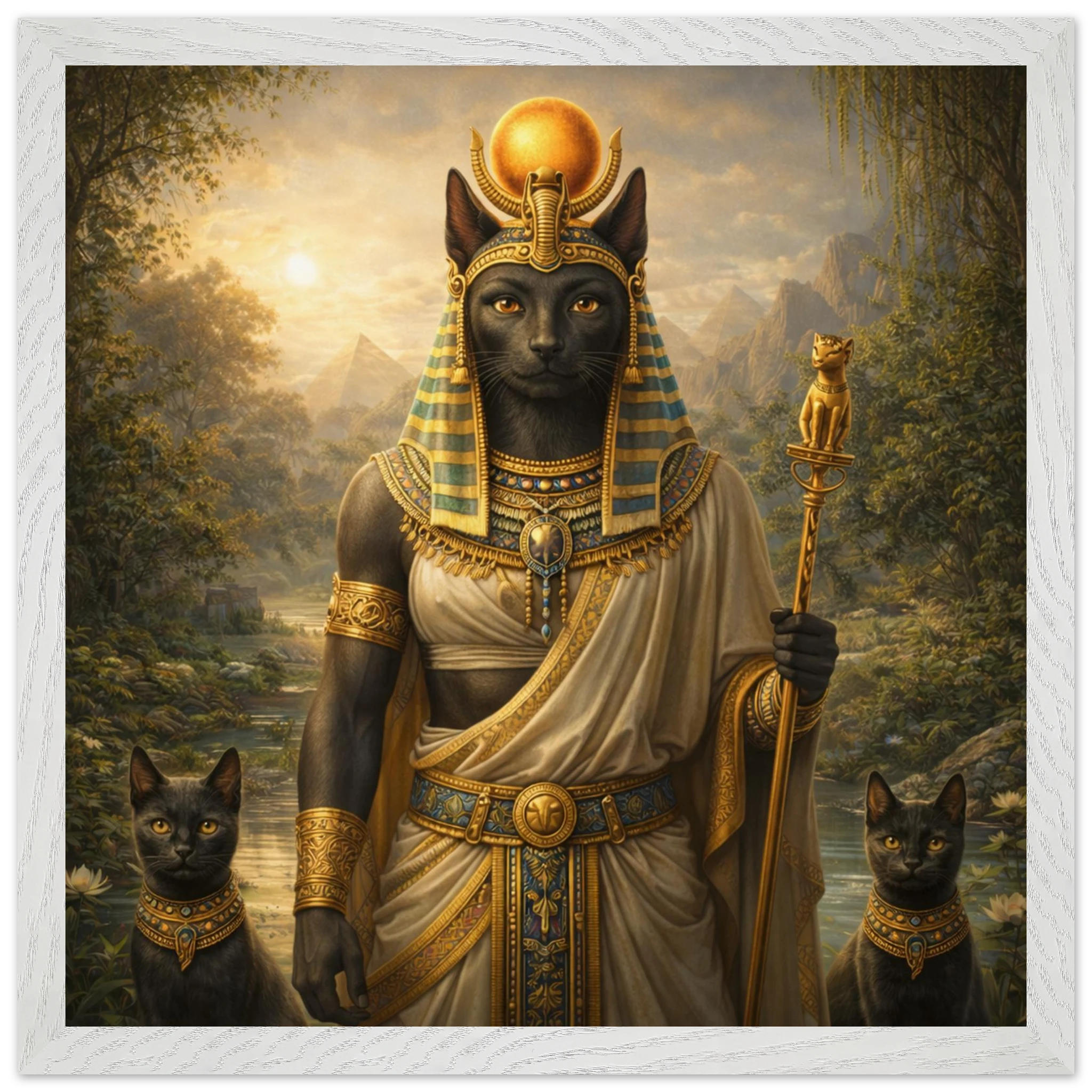Bastet – Mythologie Fine Art Print mit Rahmen | babasan