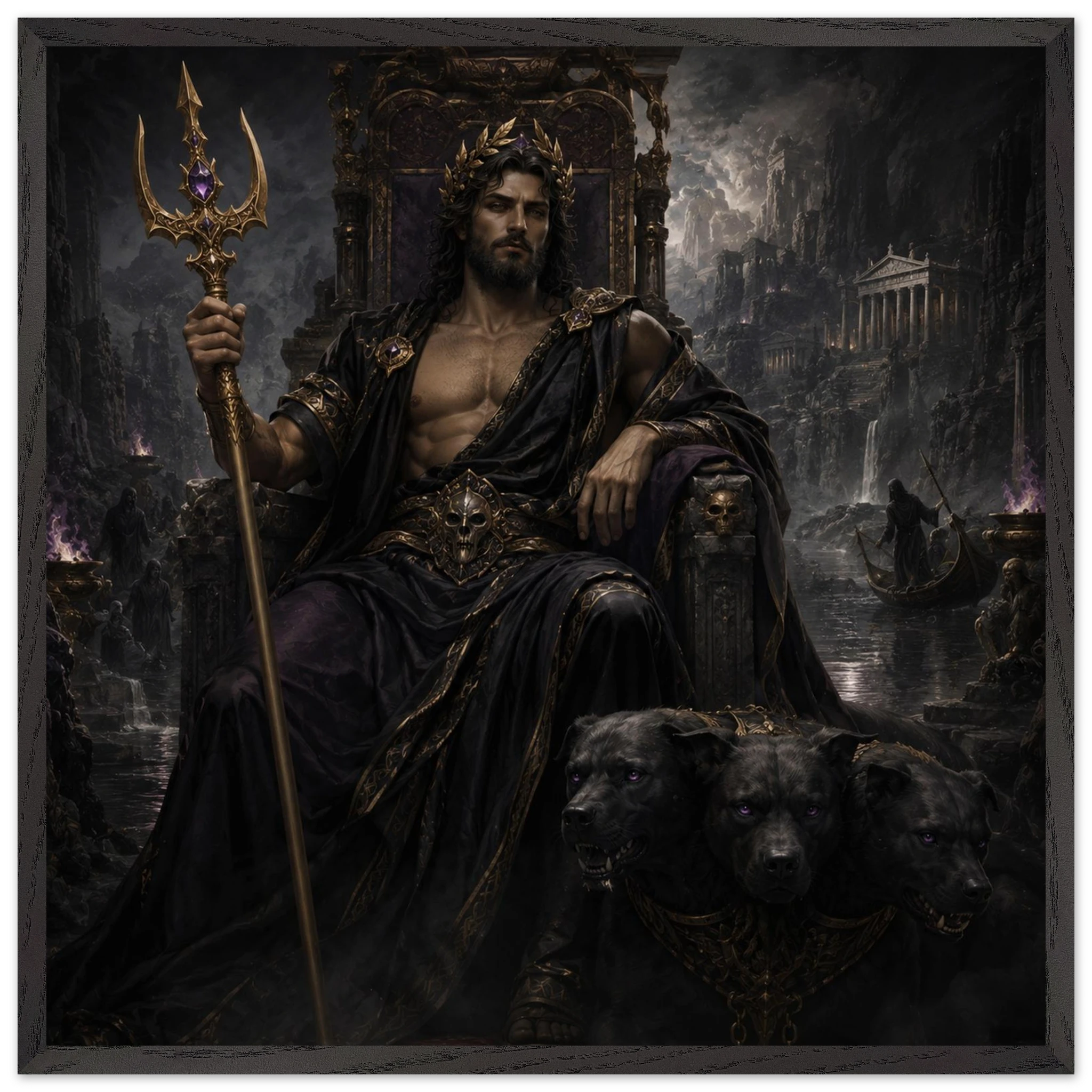 Hades – Mythologie Fine Art Print mit Rahmen | babasan