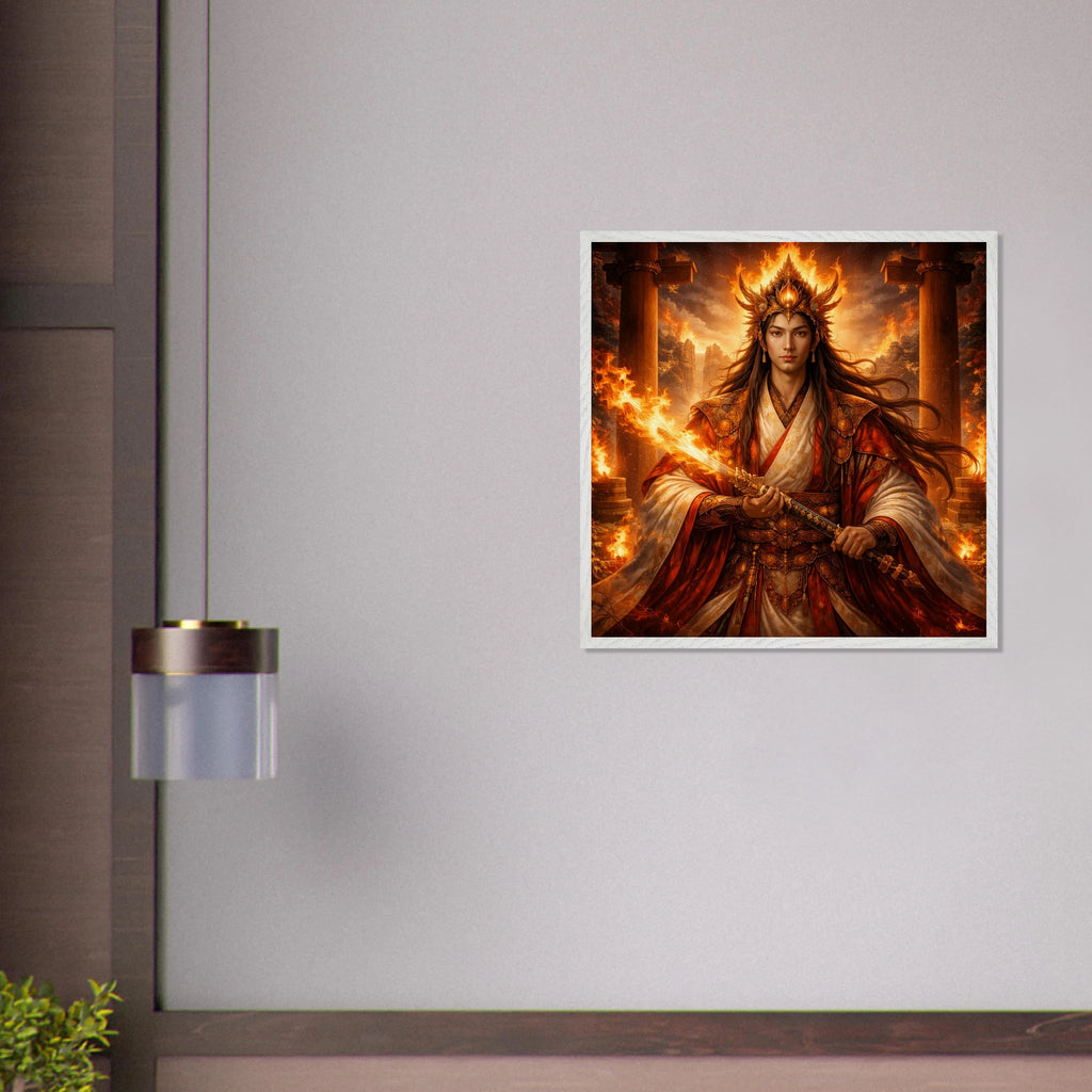Kagutsuchi – Mythologie Fine Art Print mit Rahmen | babasan