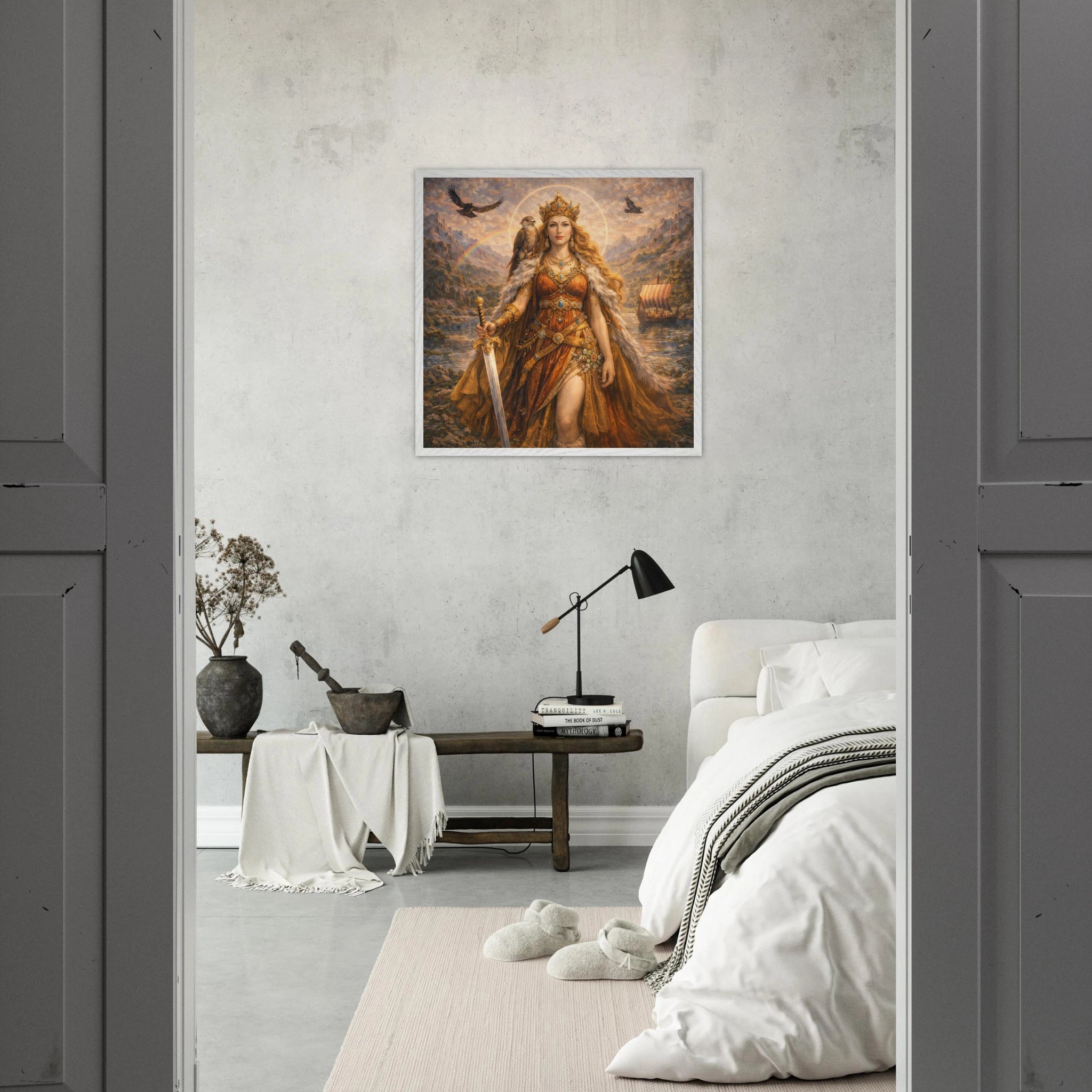 Freya – Mythologie Fine Art Print mit Rahmen | babasan