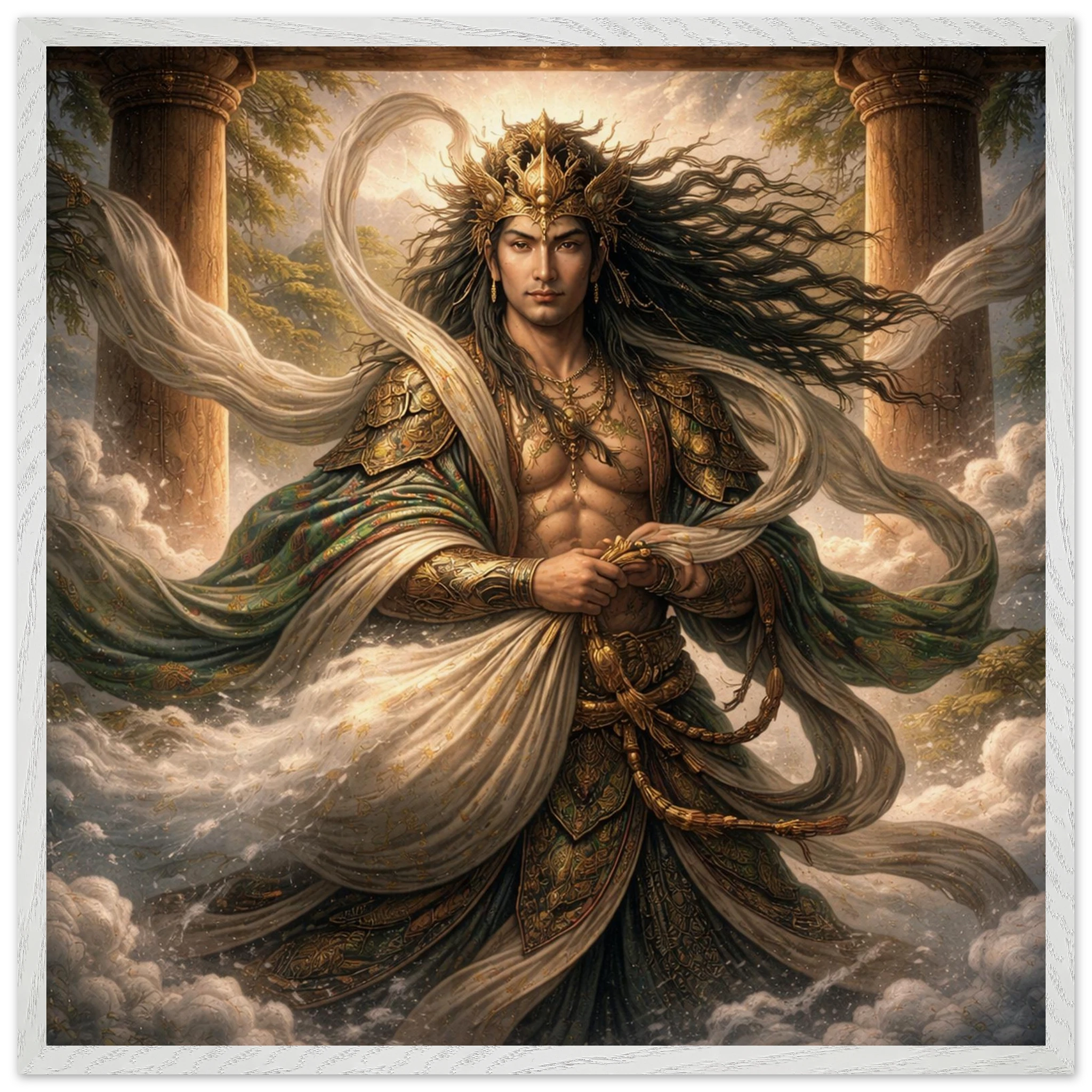 Fūjin – Mythologie Fine Art Print mit Rahmen | babasan