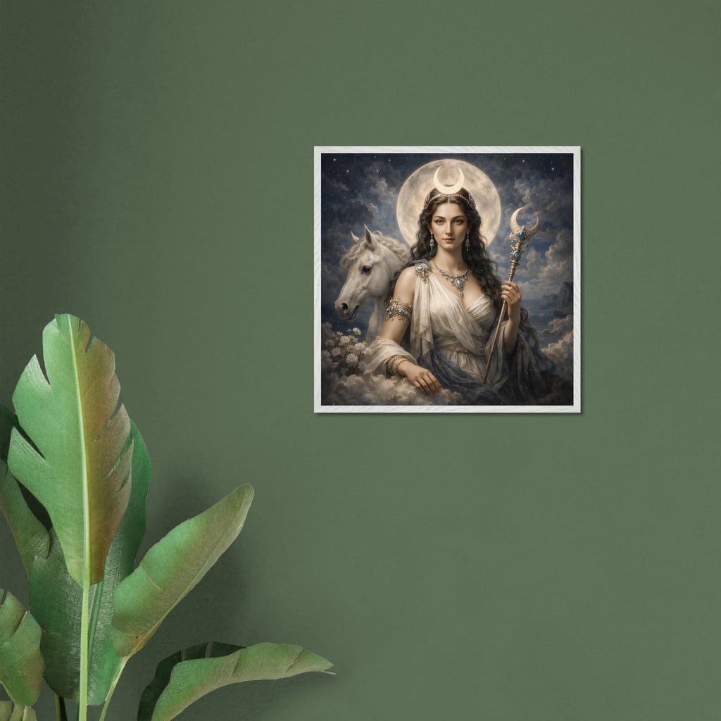 Luna – Mythologie Fine Art Print mit Rahmen | babasan