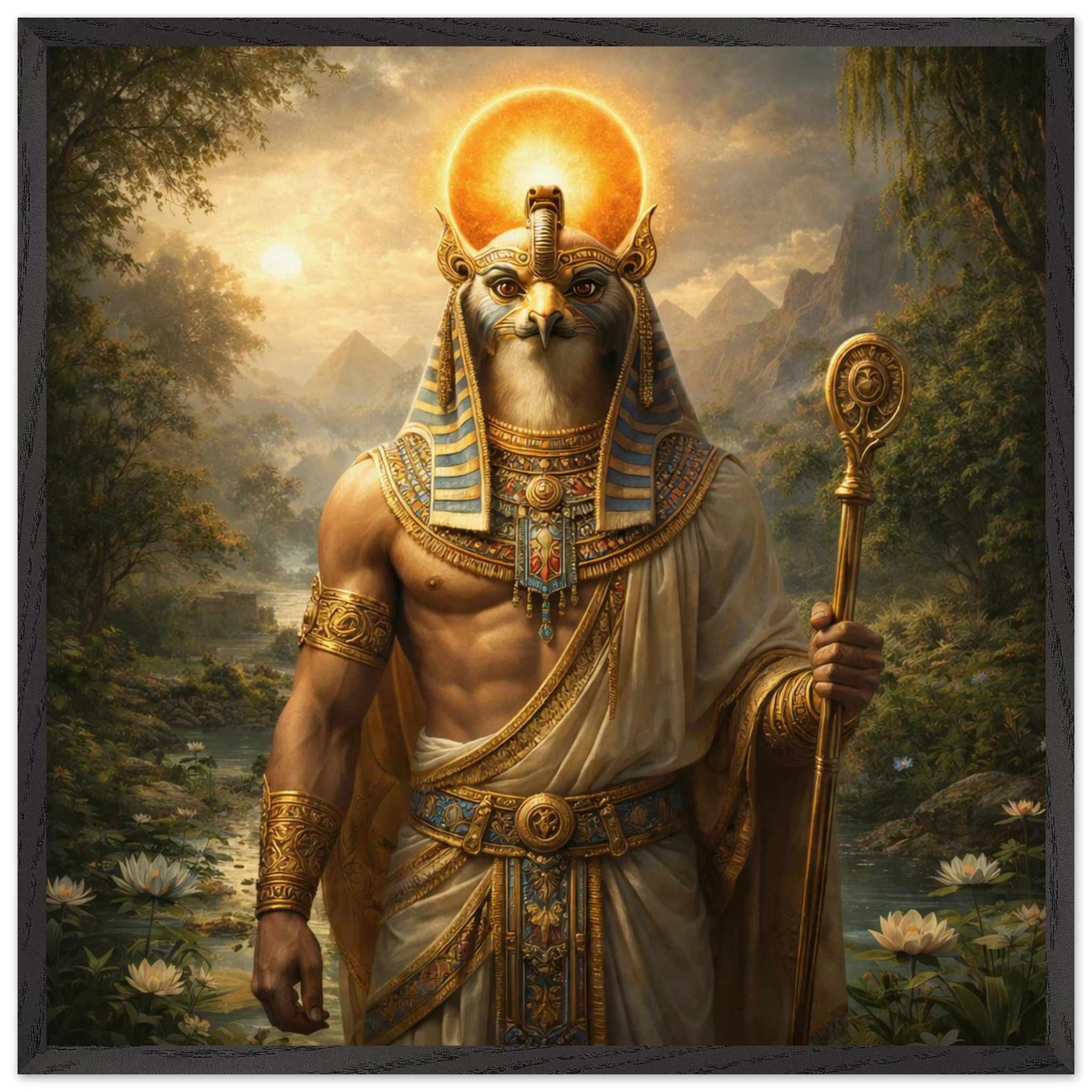 Ra – Mythologie Fine Art Print mit Rahmen | babasan