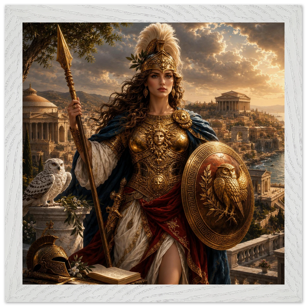 Minerva – Mythologie Fine Art Print mit Rahmen | babasan
