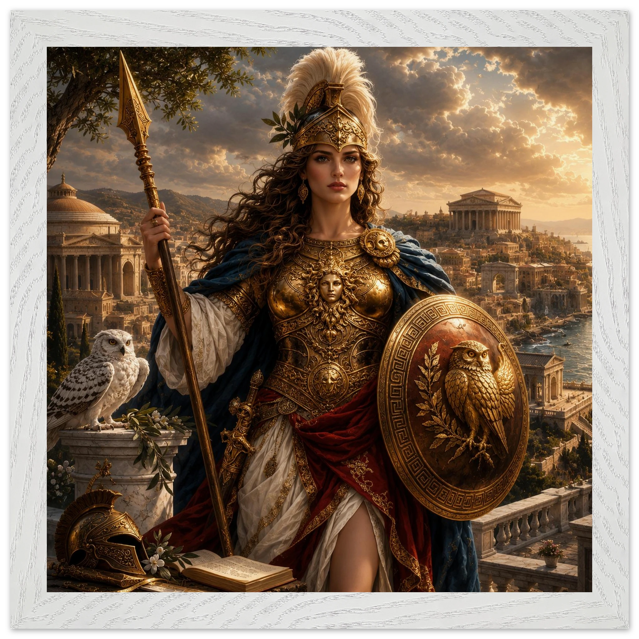Minerva – Mythologie Fine Art Print mit Rahmen | babasan