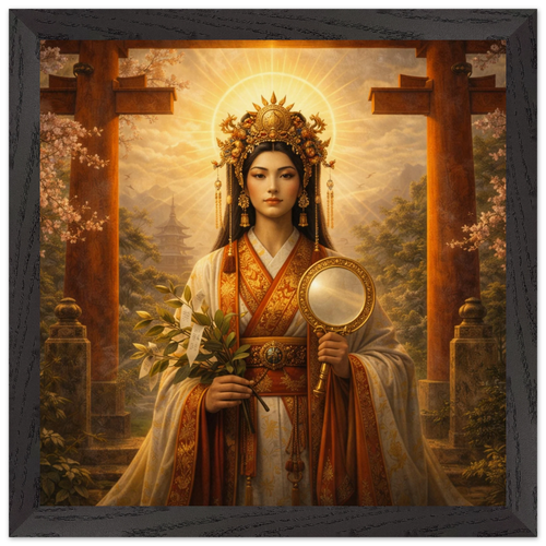 Amaterasu – Mythologie Fine Art Print mit Rahmen | babasan