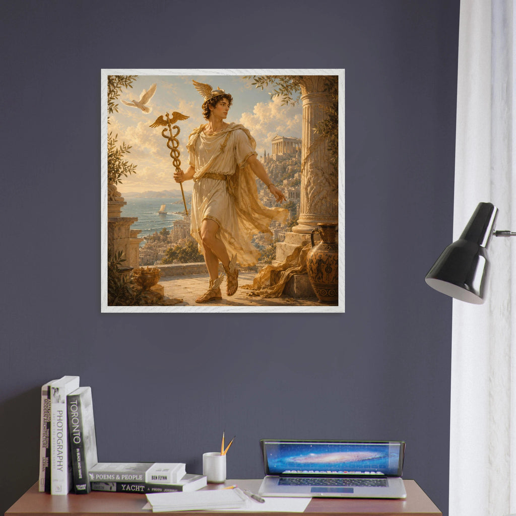 Hermes – Mythologie Fine Art Print mit Rahmen | babasan