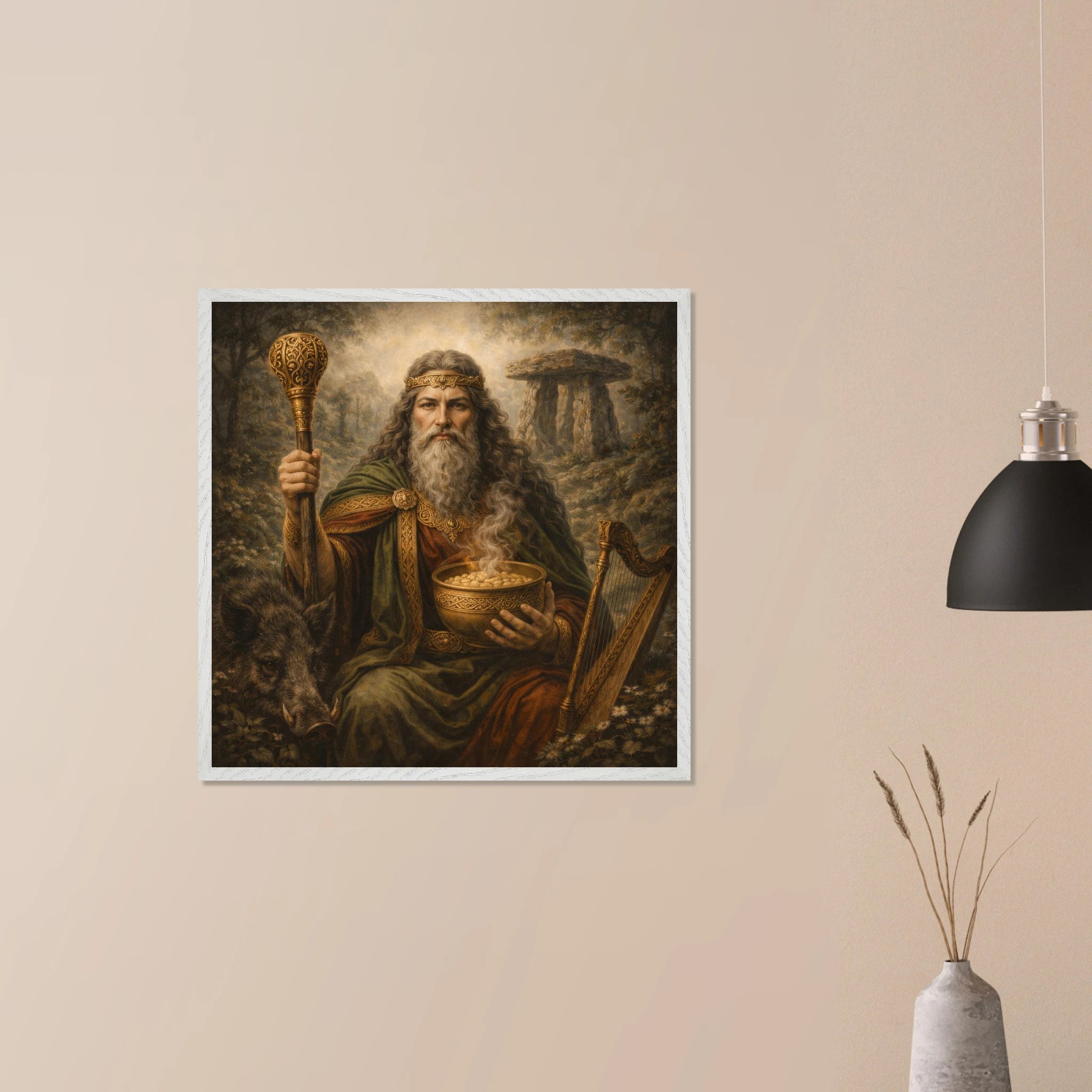 Dagda – Mythologie Fine Art Print mit Rahmen | babasan