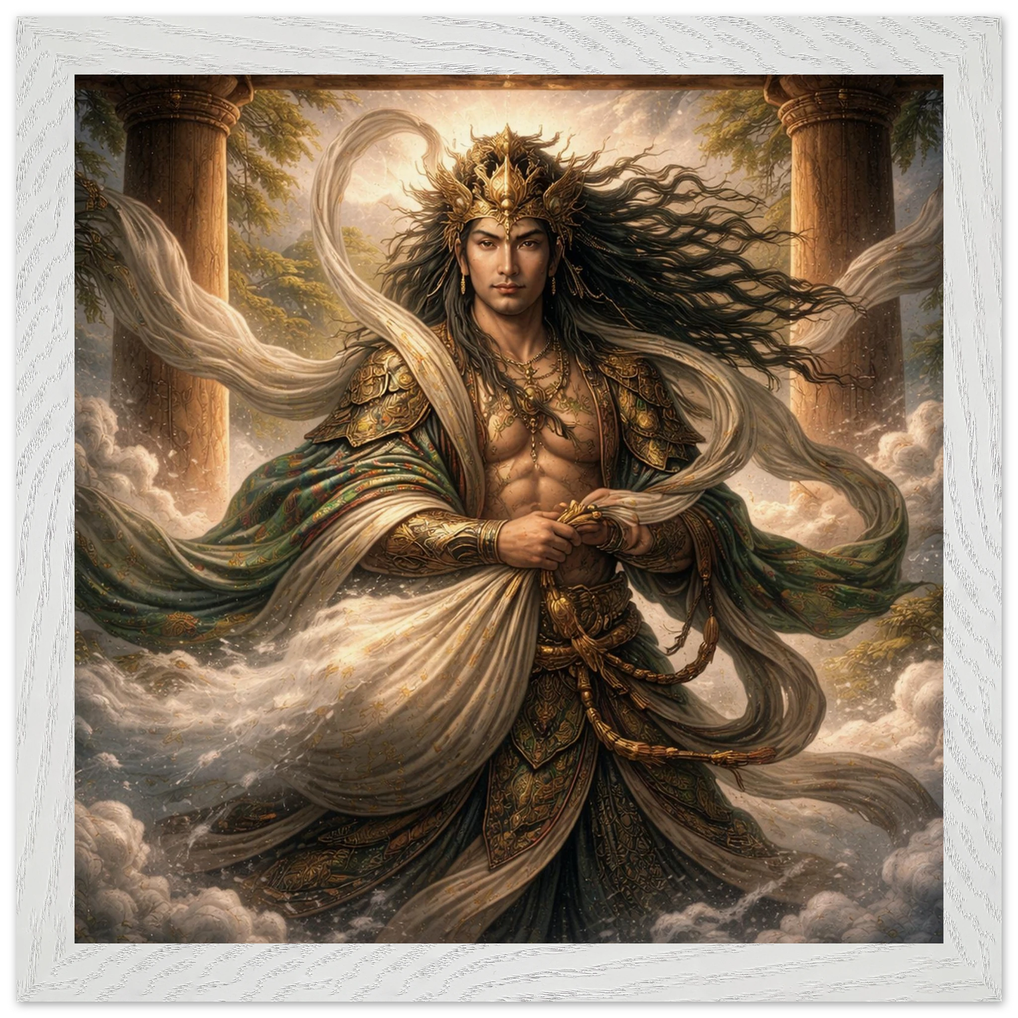 Fūjin – Mythologie Fine Art Print mit Rahmen | babasan