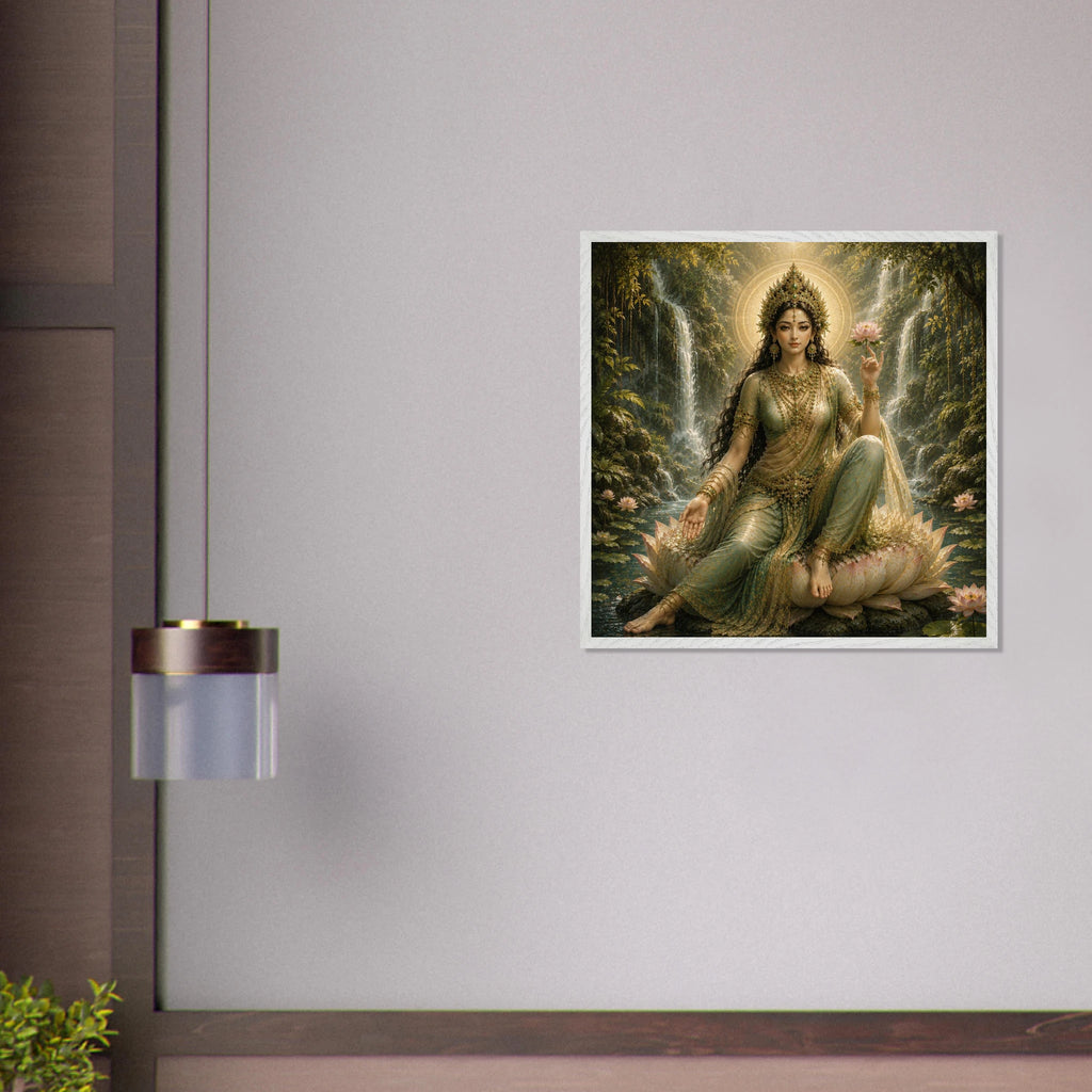 Grüne Tara – Mythologie Fine Art Print mit Rahmen | babasan