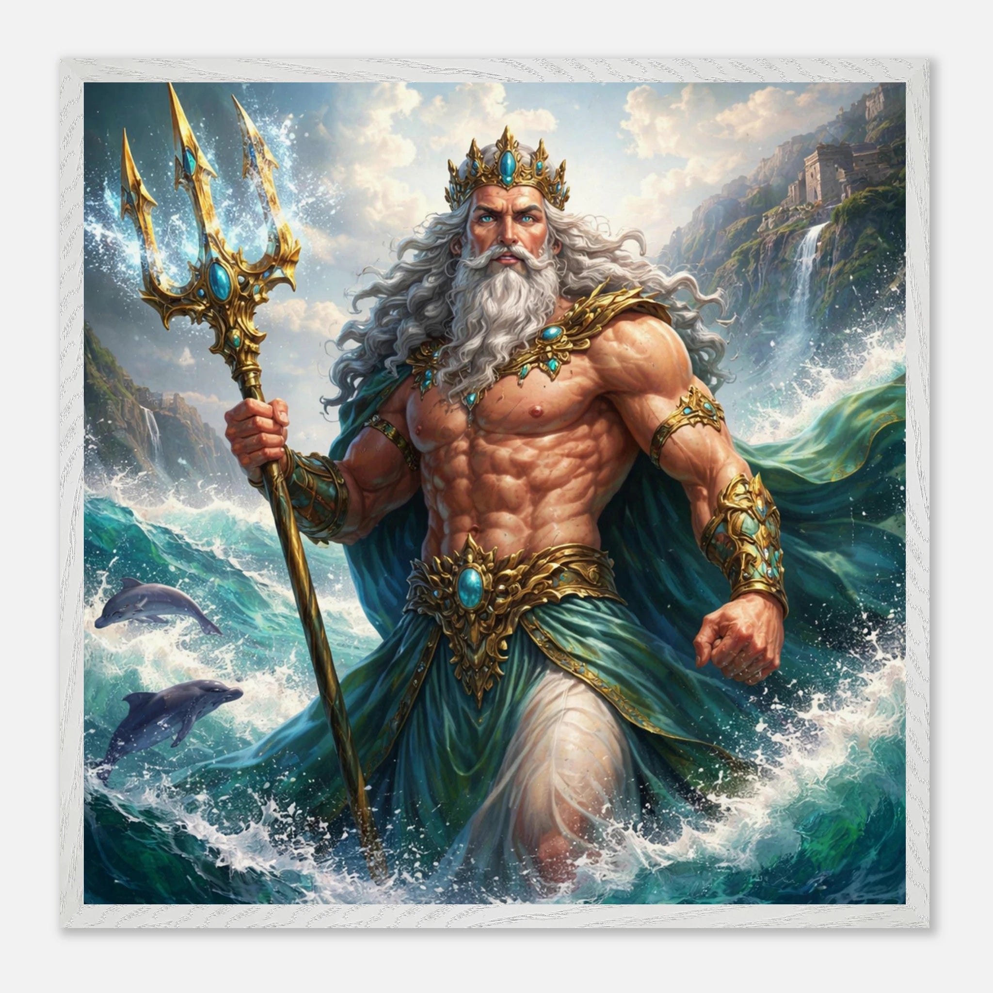 Poseidon – Mythologie Fine Art Print mit Rahmen | babasan