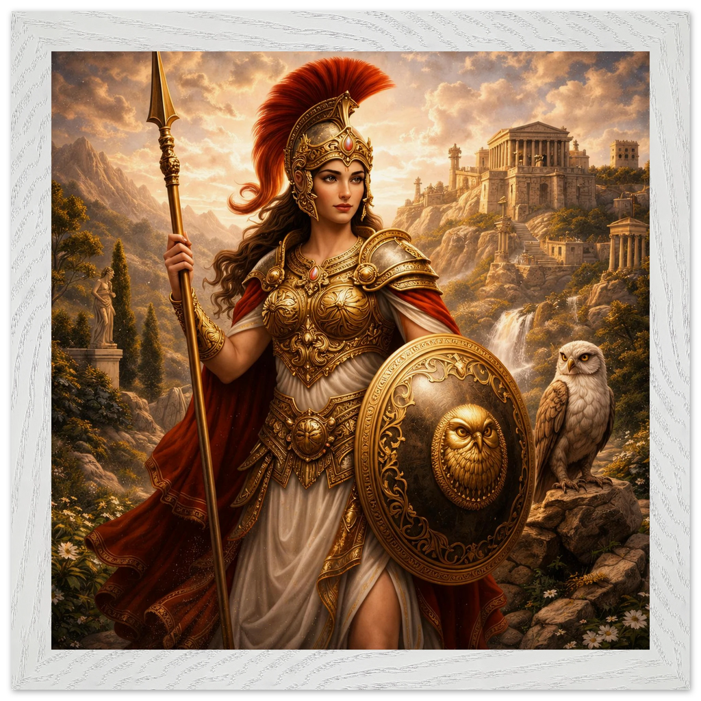 Athena – Mythologie Fine Art Print mit Rahmen | babasan