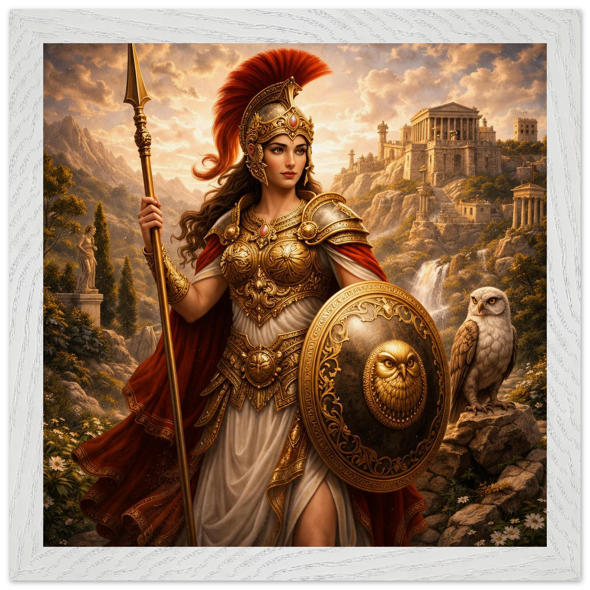 Athena – Mythologie Fine Art Print mit Rahmen | babasan