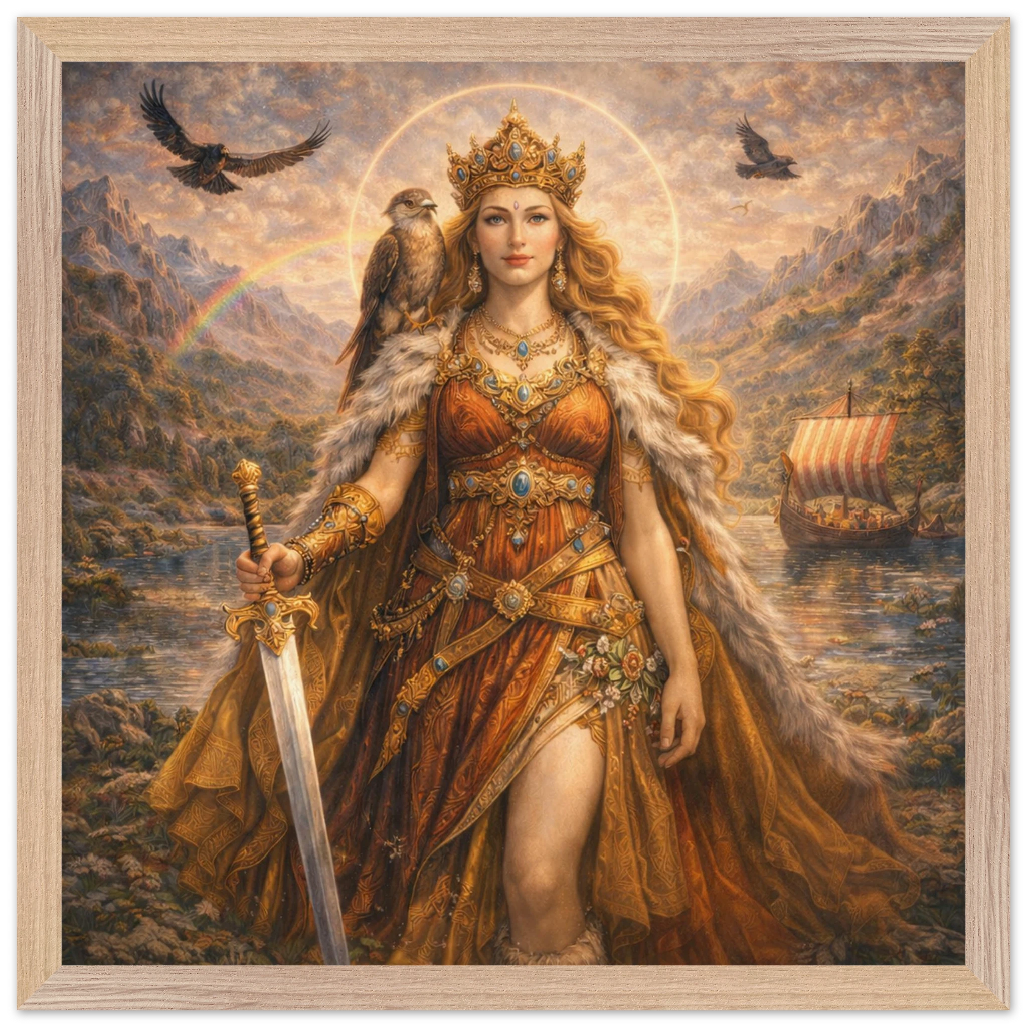 Freya – Mythologie Fine Art Print mit Rahmen | babasan