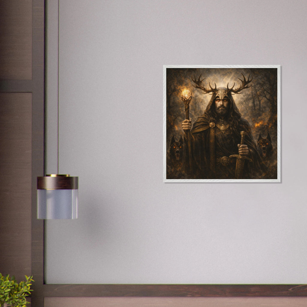 Arawn – Mythologie Fine Art Print mit Rahmen | babasan