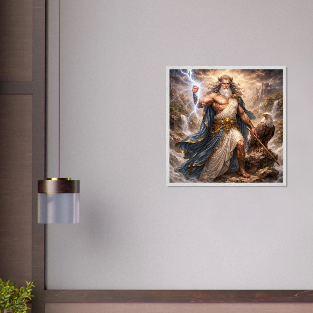 Zeus – Mythologie Fine Art Print mit Rahmen | babasan