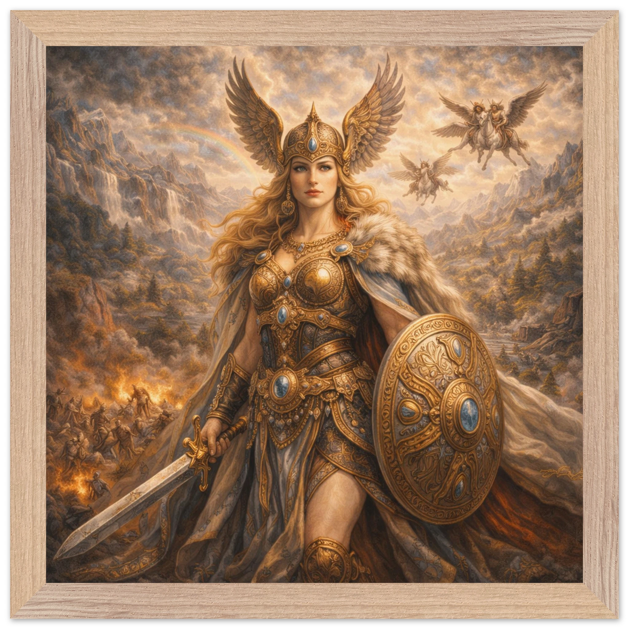 Walküre – Mythologie Fine Art Print mit Rahmen | babasan